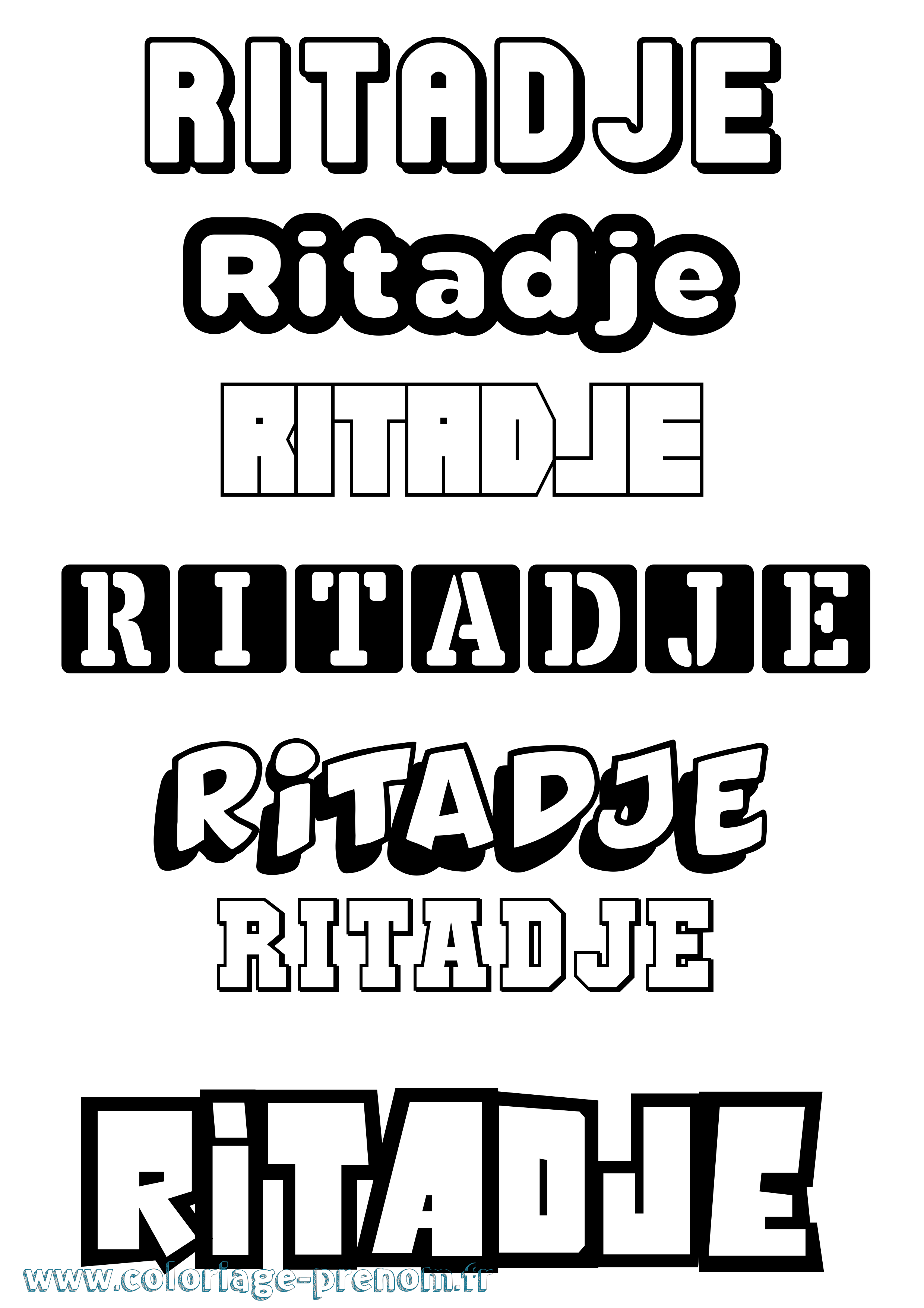 Coloriage Ritadje Simple Coloriage prénom Ritadje Simple