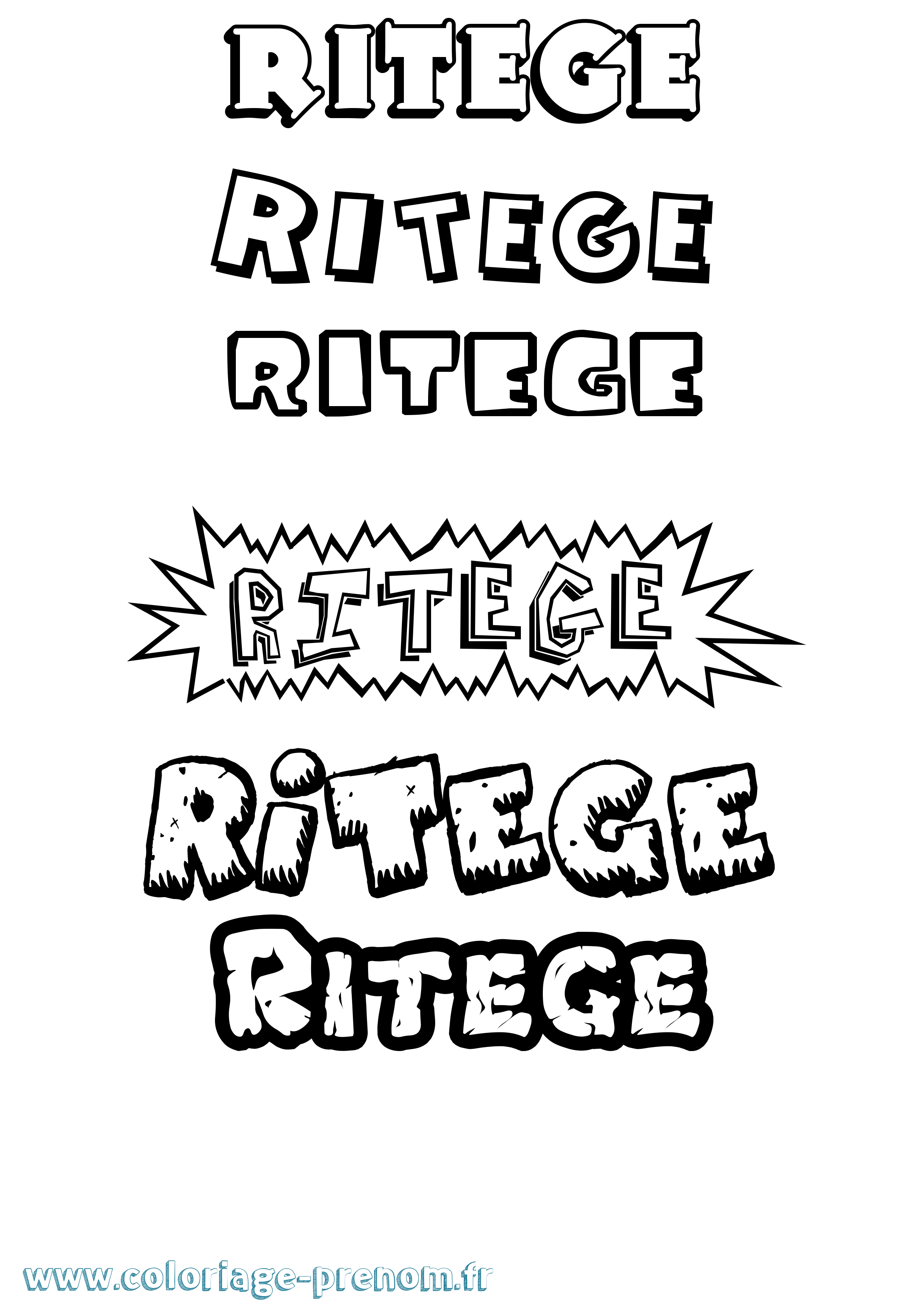 Coloriage Ritege Dessin Animé Coloriage prénom Ritege Dessin Animé