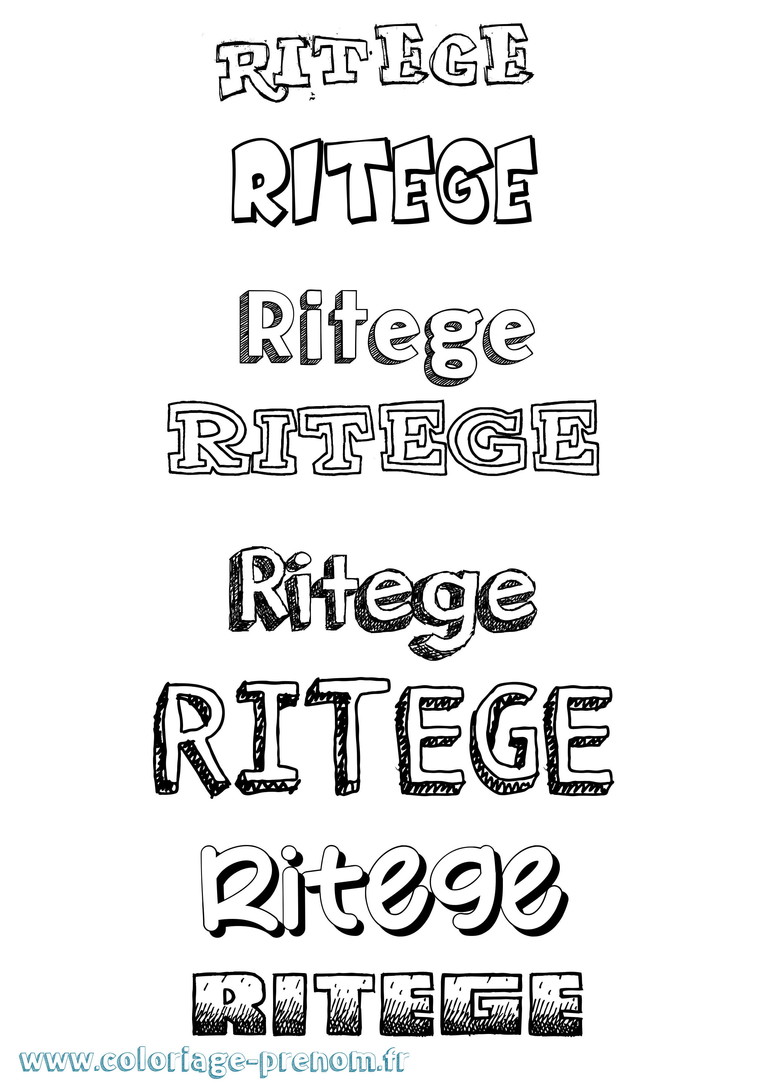 Coloriage Ritege Dessiné Coloriage prénom Ritege Dessiné