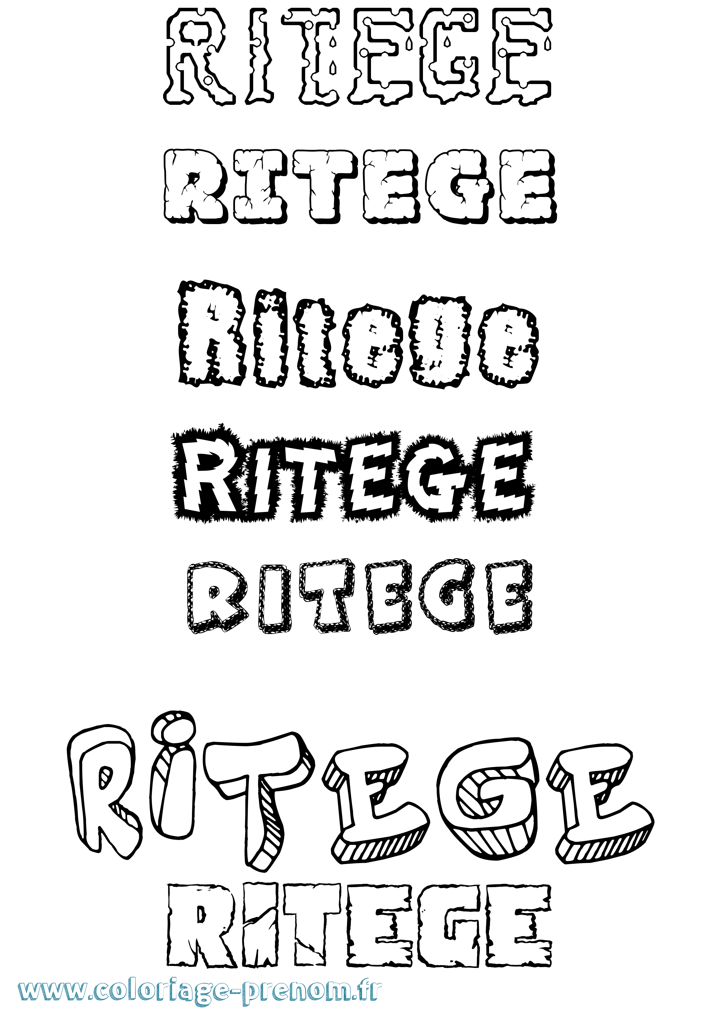 Coloriage Ritege Destructuré Coloriage prénom Ritege Destructuré