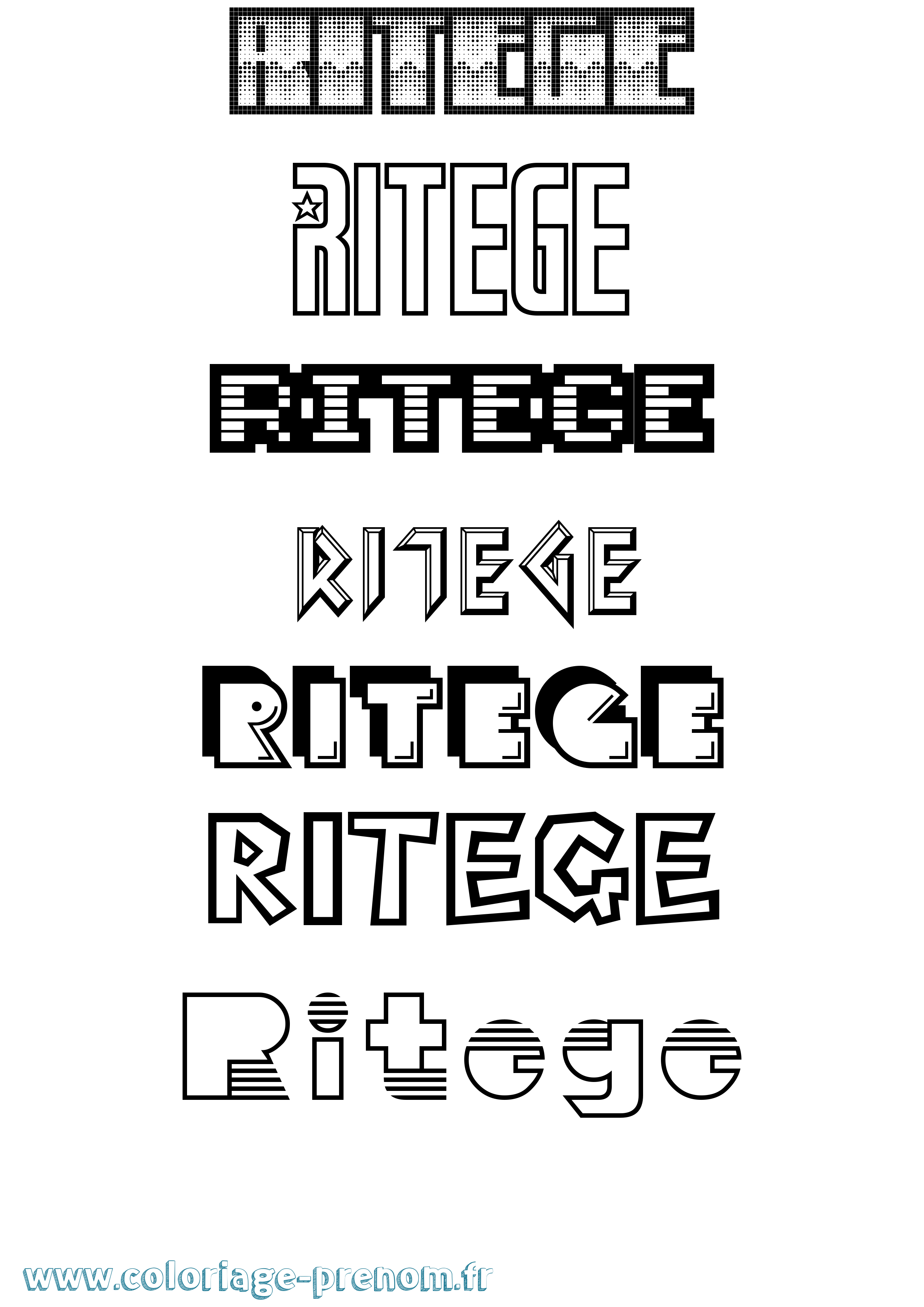 Coloriage Ritege Jeux Vidéos Coloriage prénom Ritege Jeux Vidéos