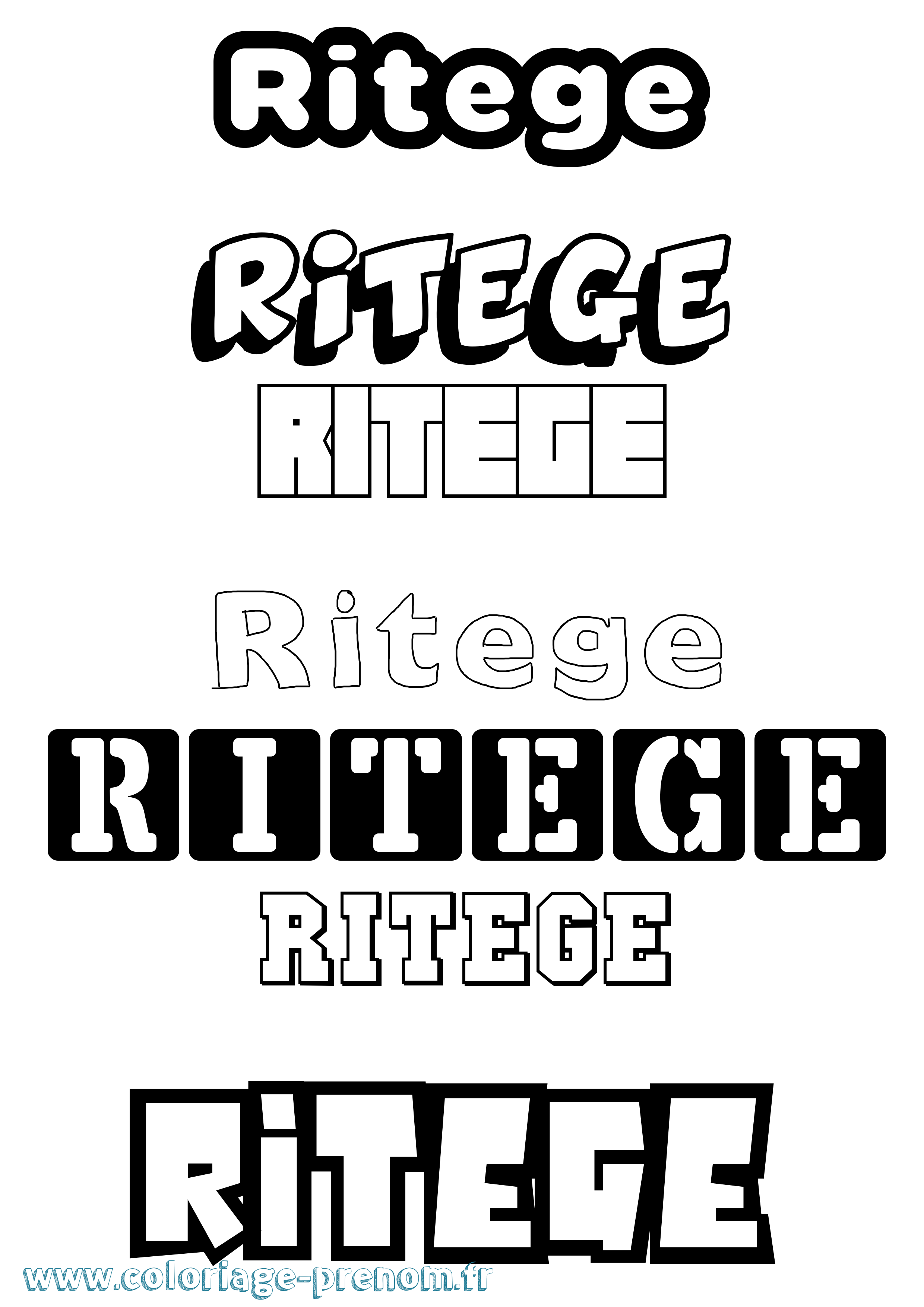 Coloriage Ritege Simple Coloriage prénom Ritege Simple