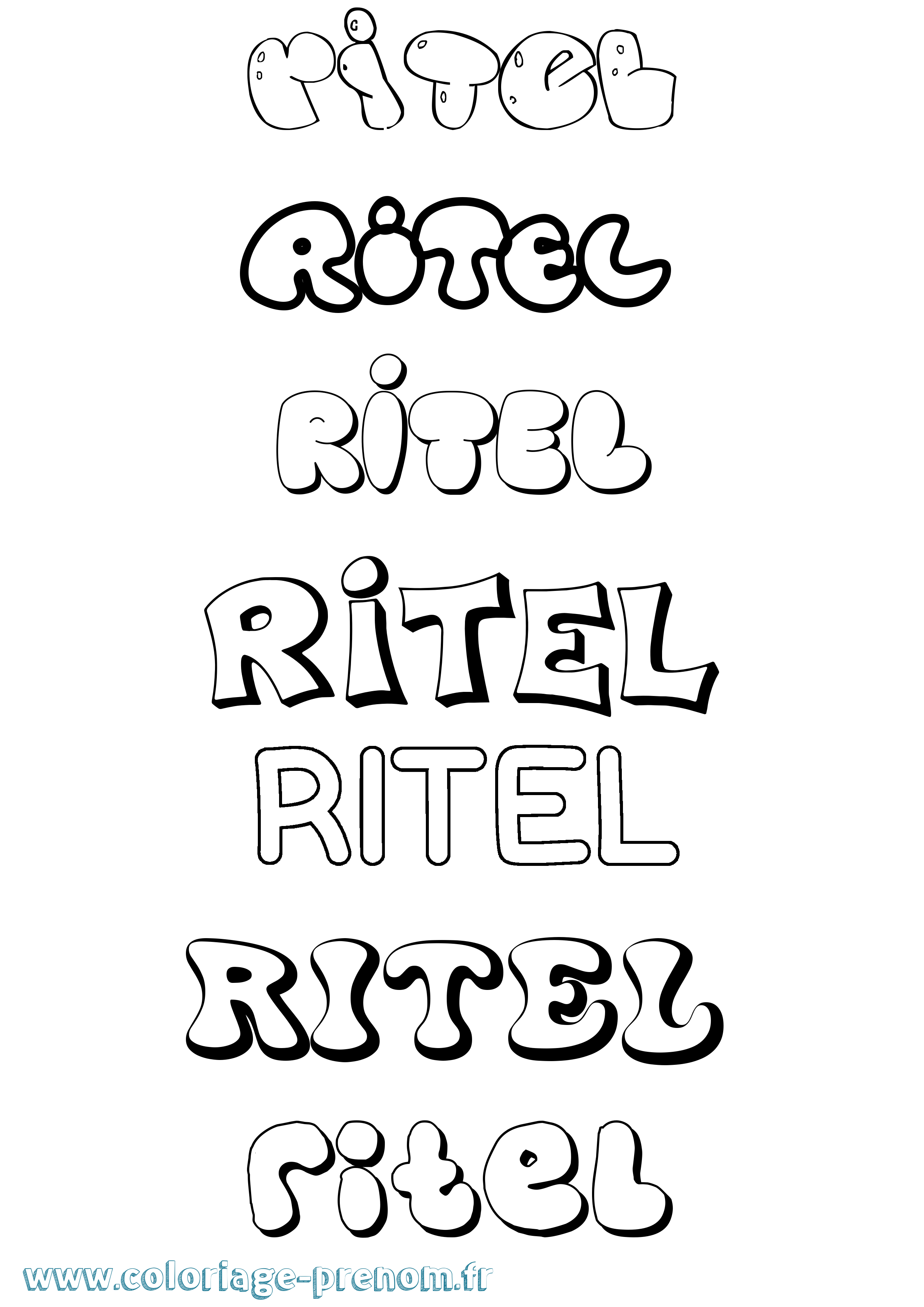 Coloriage Ritel Bubble Coloriage prénom Ritel Bubble