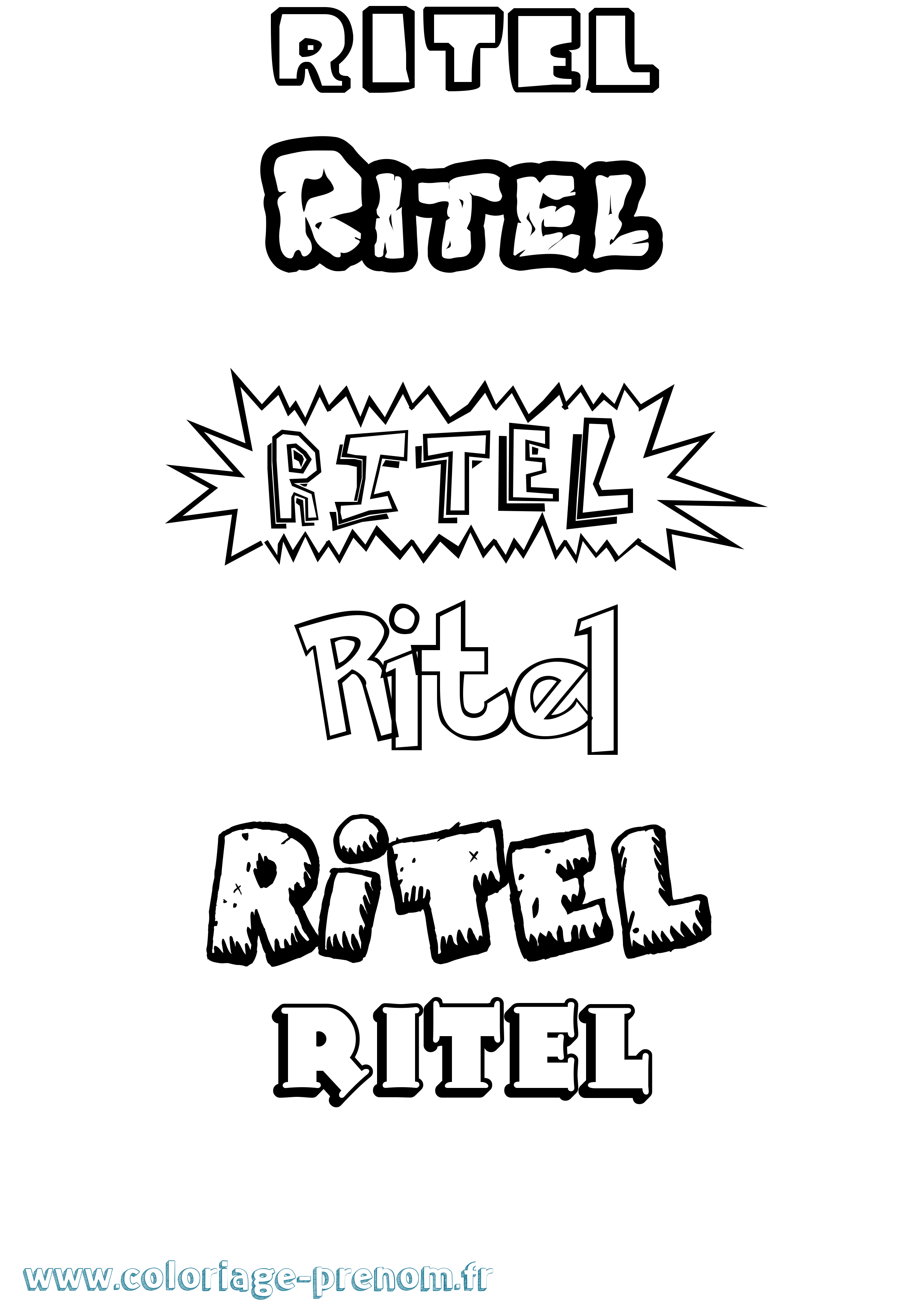 Coloriage Ritel Dessin Animé Coloriage prénom Ritel Dessin Animé
