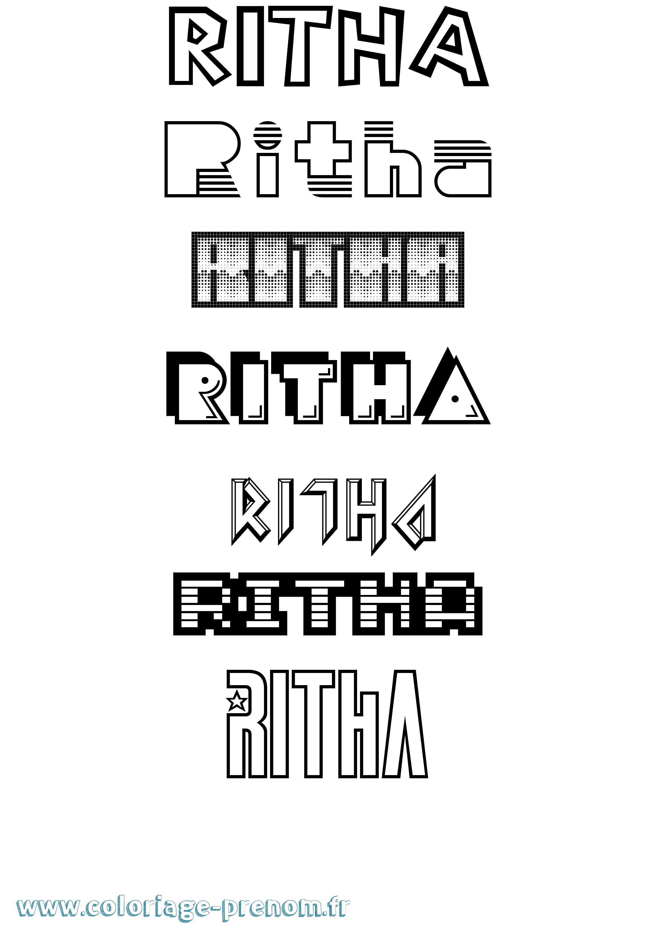 Coloriage Ritha Jeux Vidéos Coloriage prénom Ritha Jeux Vidéos