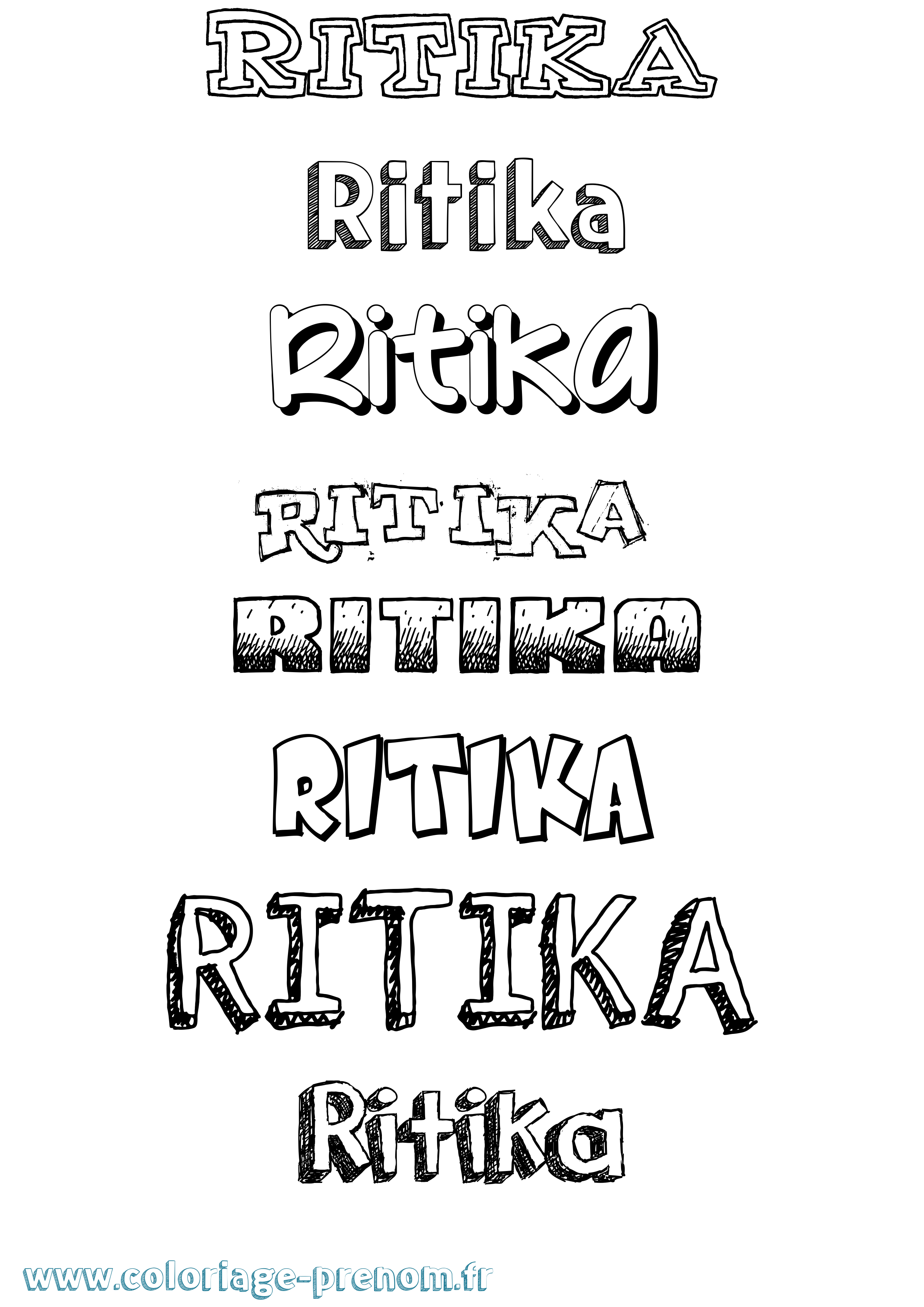 Coloriage Ritika Dessiné Coloriage prénom Ritika Dessiné