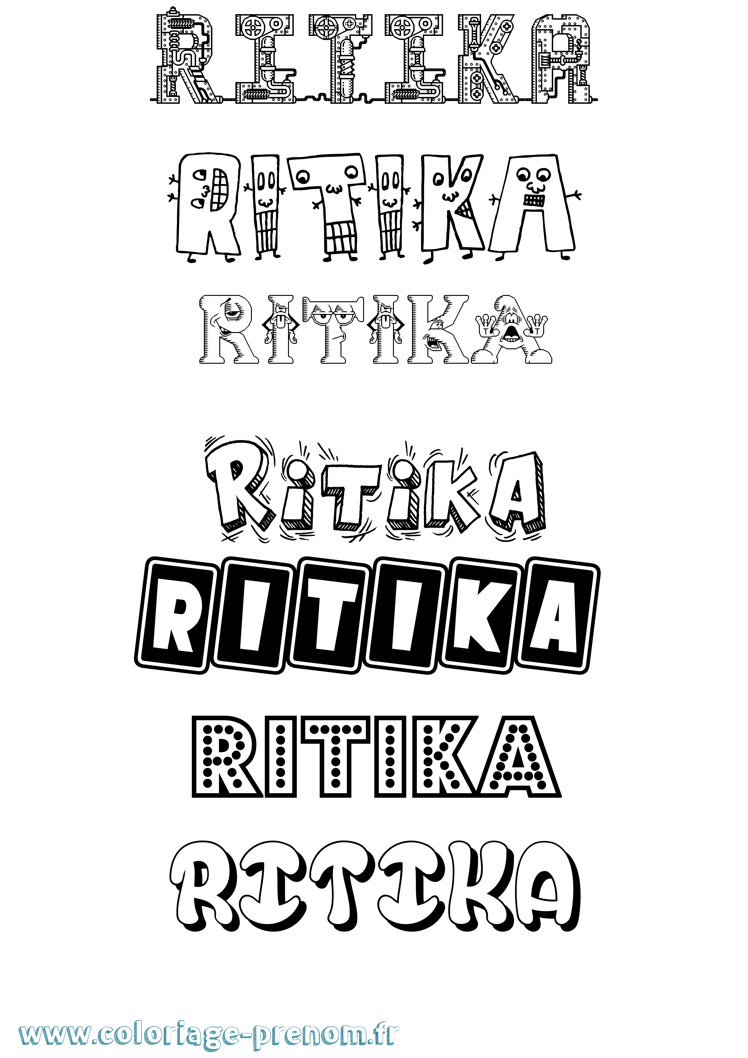 Coloriage Ritika Fun Coloriage prénom Ritika Fun