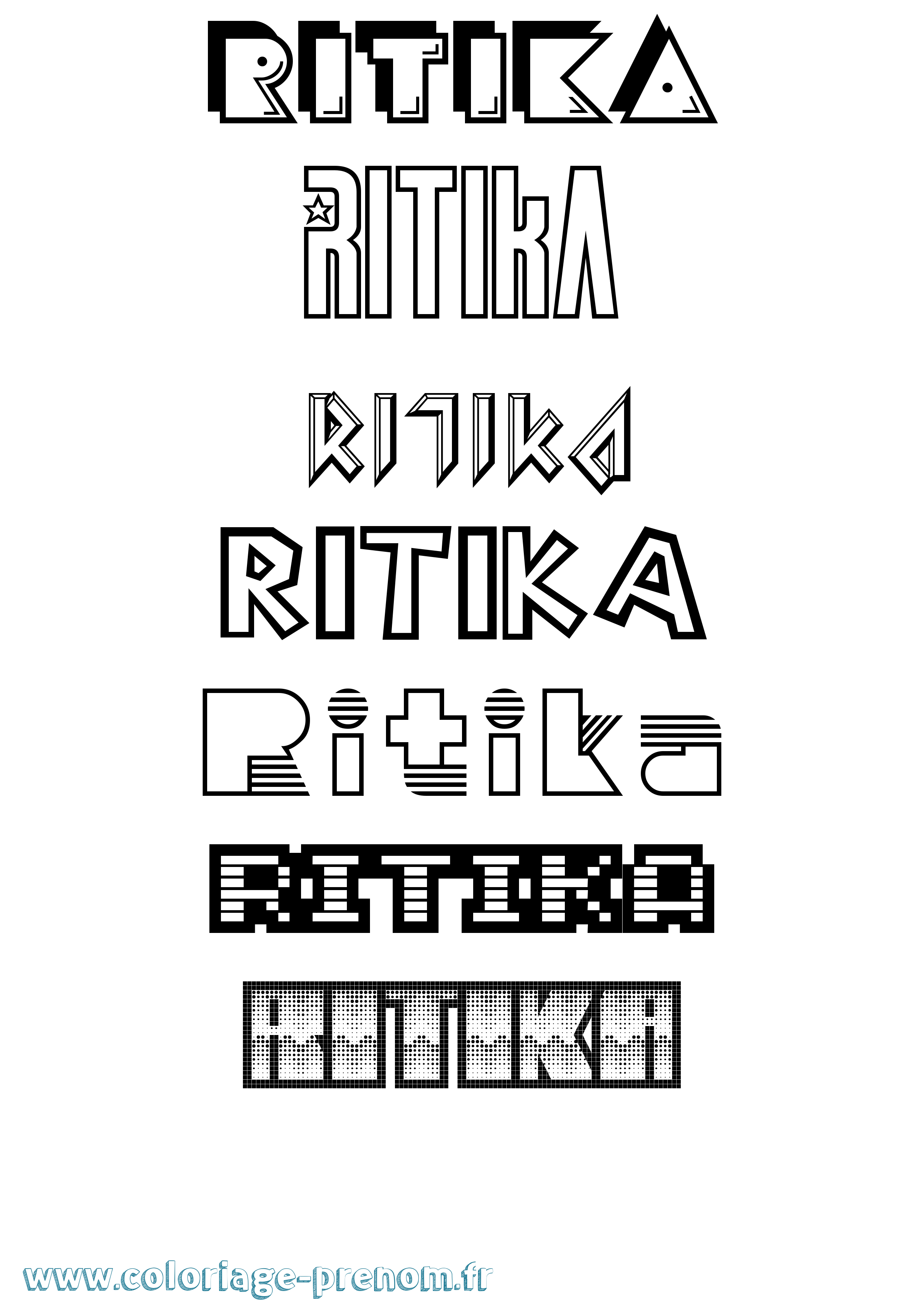 Coloriage Ritika Jeux Vidéos Coloriage prénom Ritika Jeux Vidéos