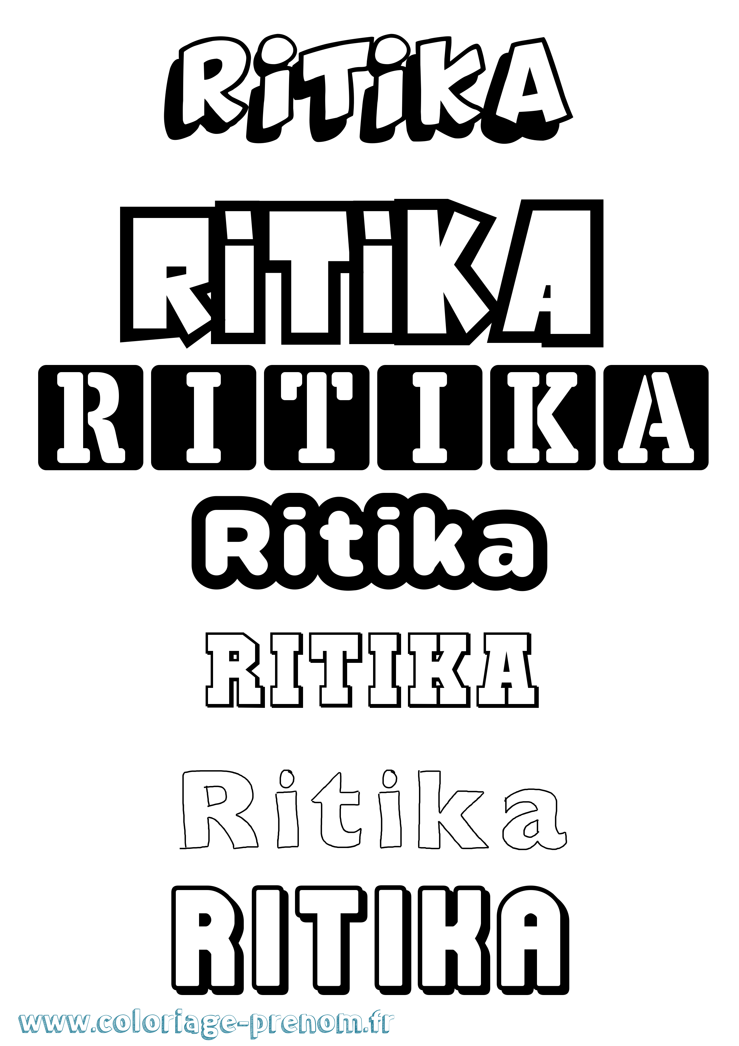 Coloriage Ritika Simple Coloriage prénom Ritika Simple