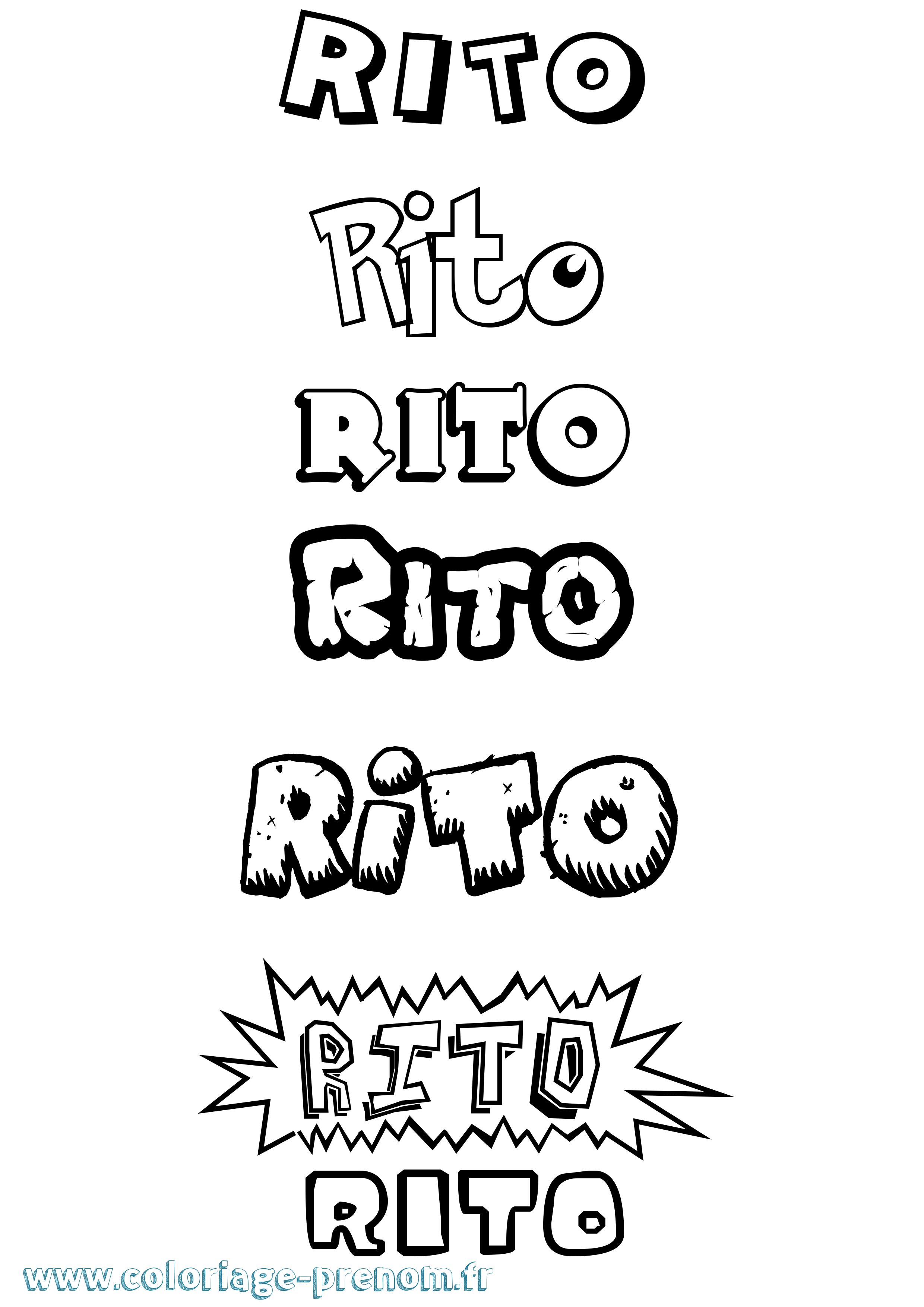 Coloriage Rito Dessin Animé Coloriage prénom Rito Dessin Animé