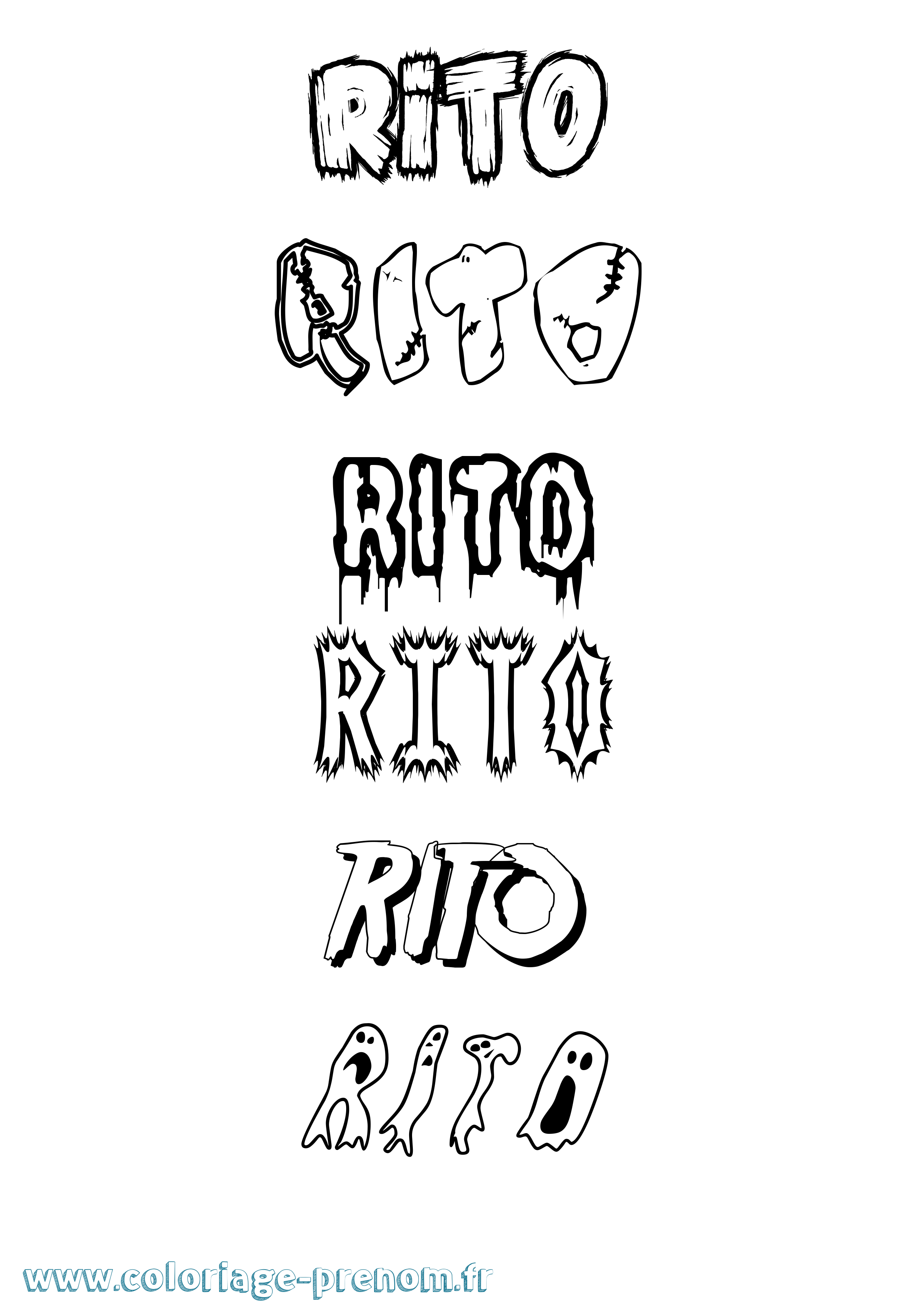 Coloriage Rito Frisson Coloriage prénom Rito Frisson