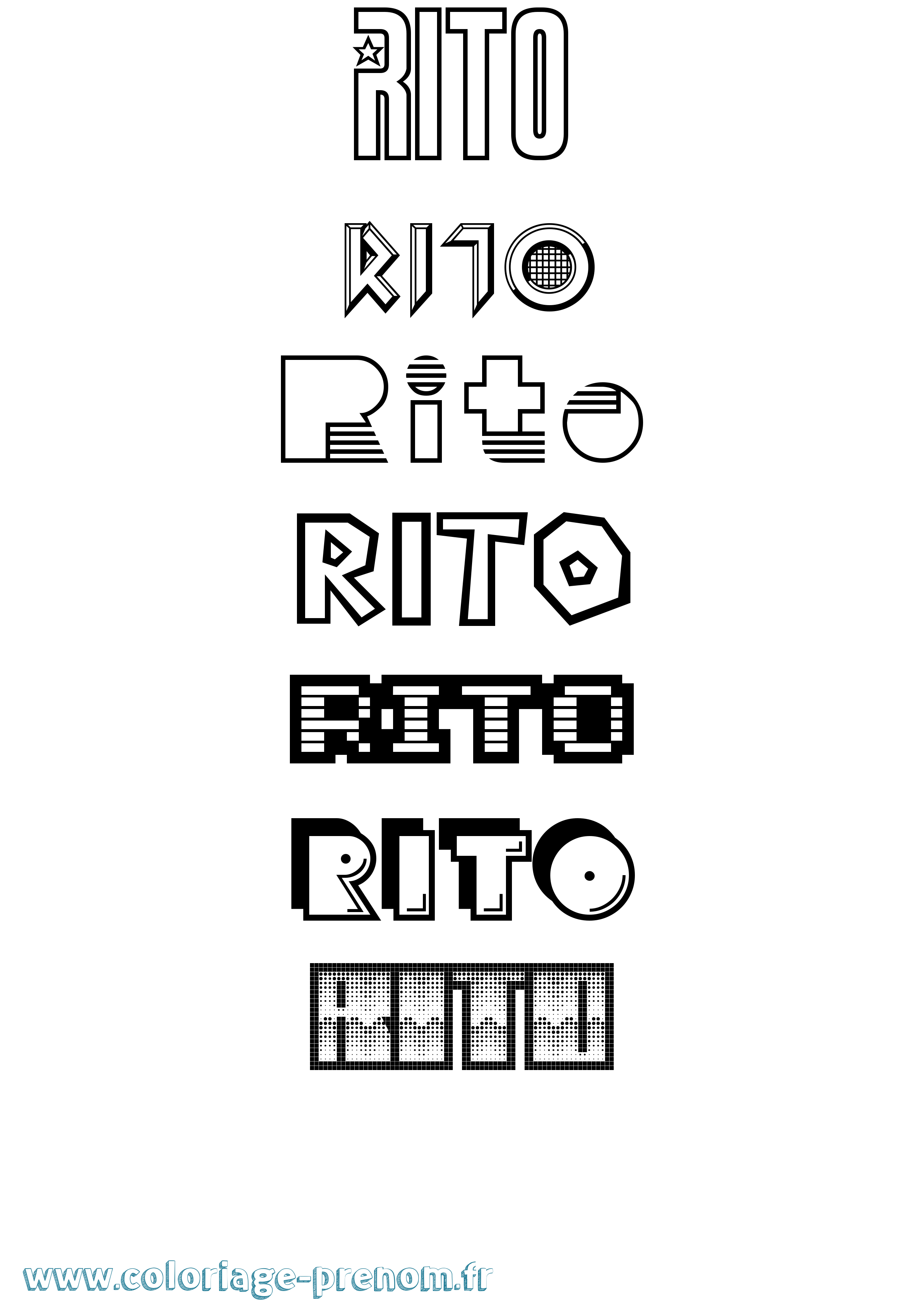 Coloriage Rito Jeux Vidéos Coloriage prénom Rito Jeux Vidéos