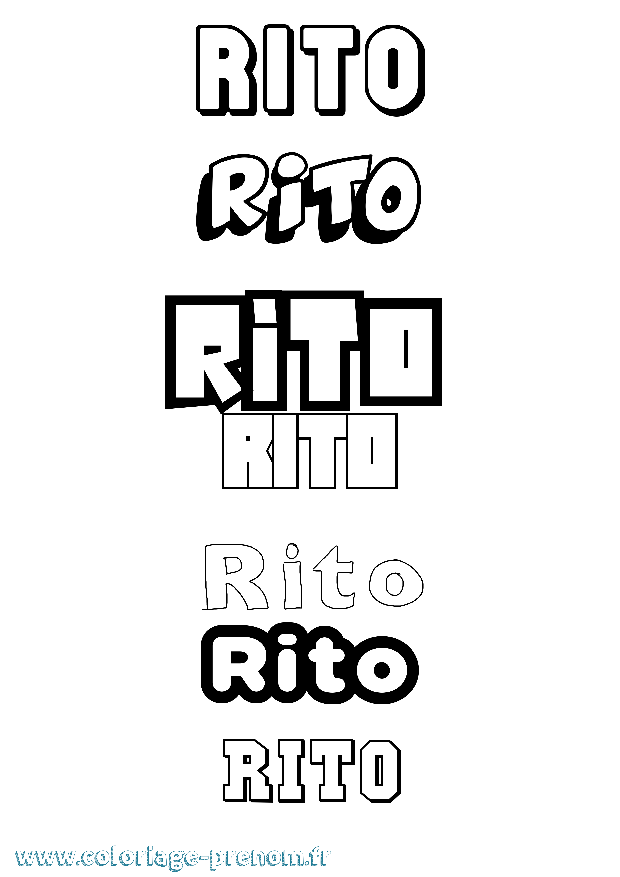 Coloriage Rito Simple Coloriage prénom Rito Simple