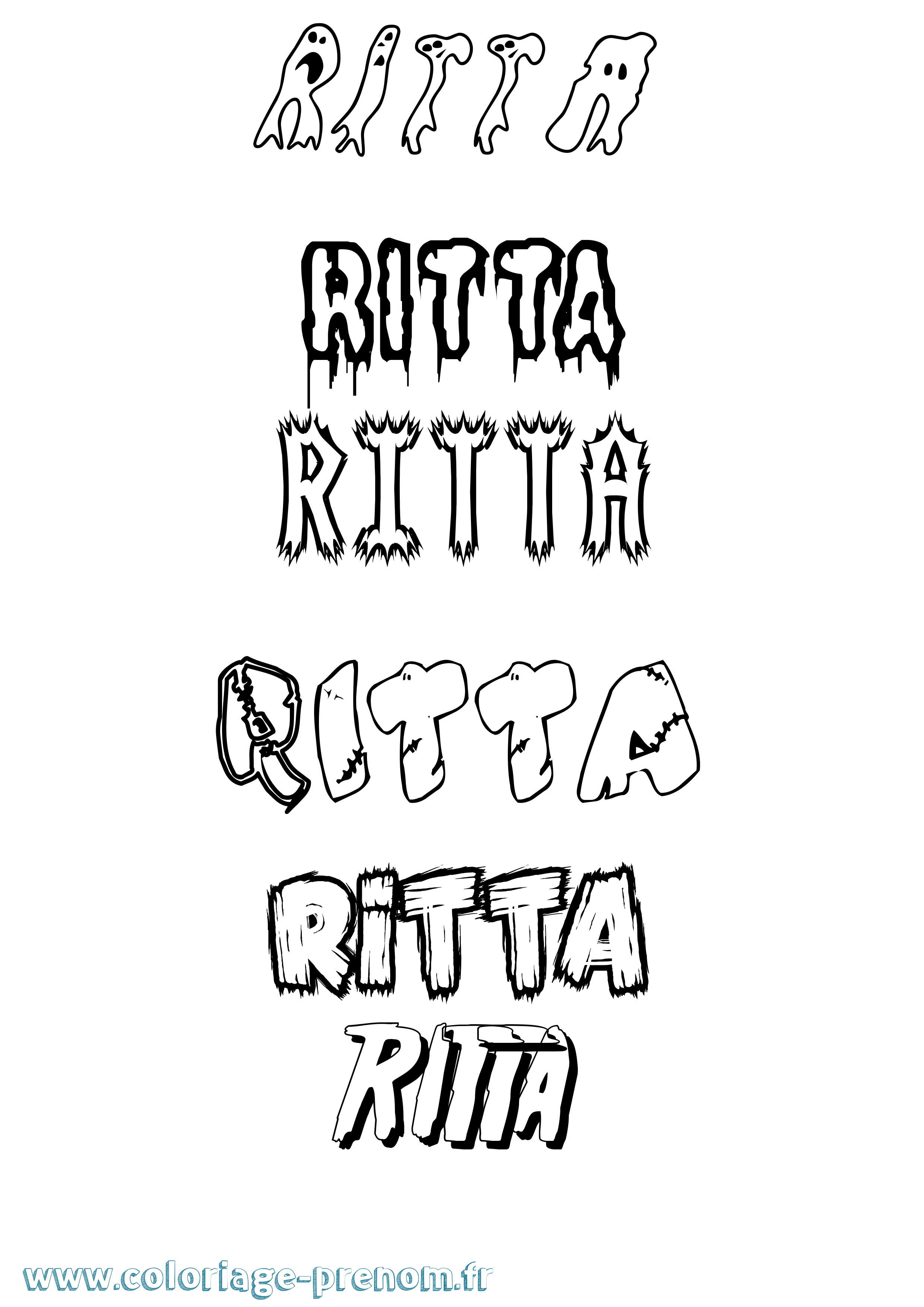 Coloriage Ritta Frisson Coloriage prénom Ritta Frisson