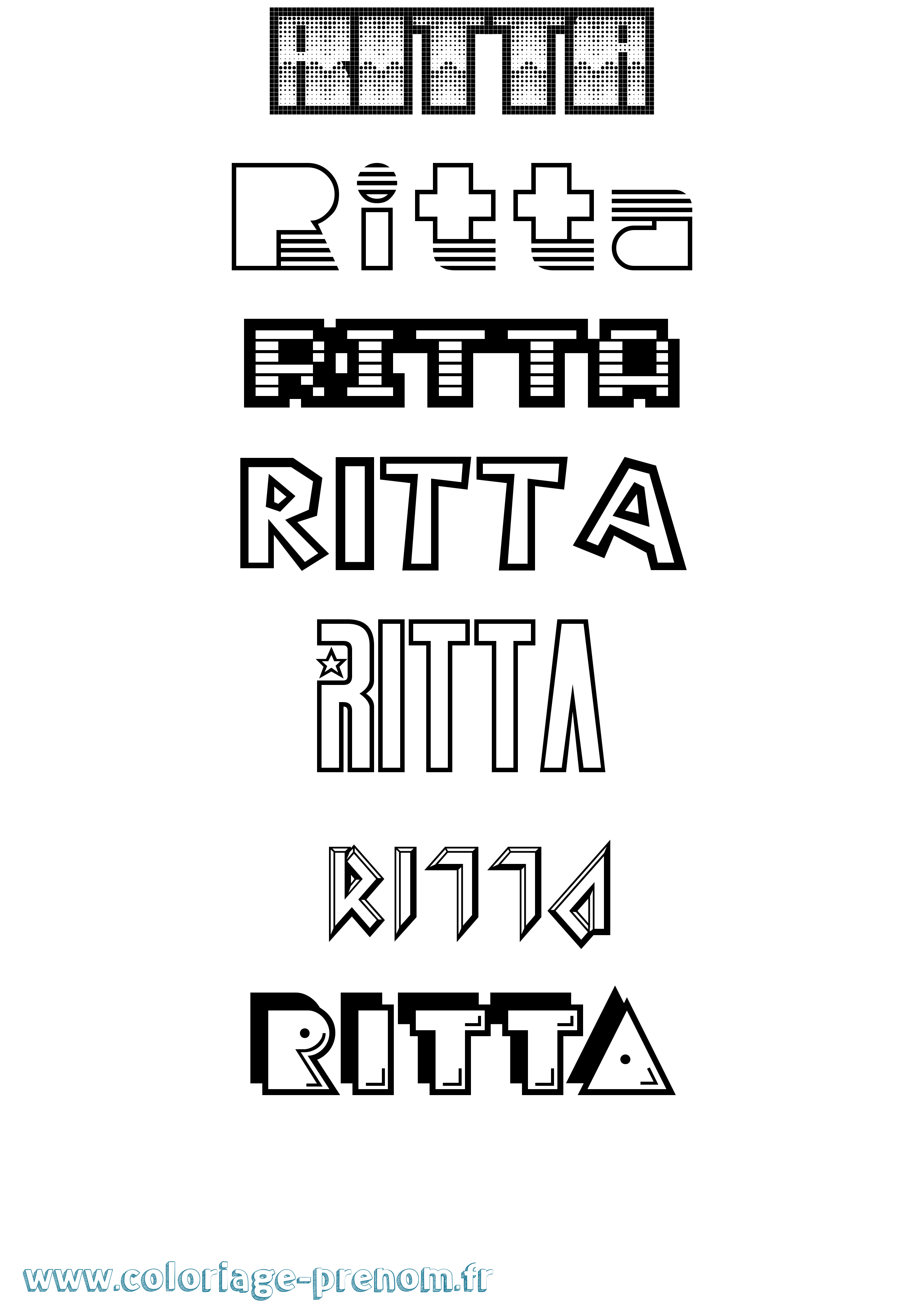 Coloriage Ritta Jeux Vidéos Coloriage prénom Ritta Jeux Vidéos