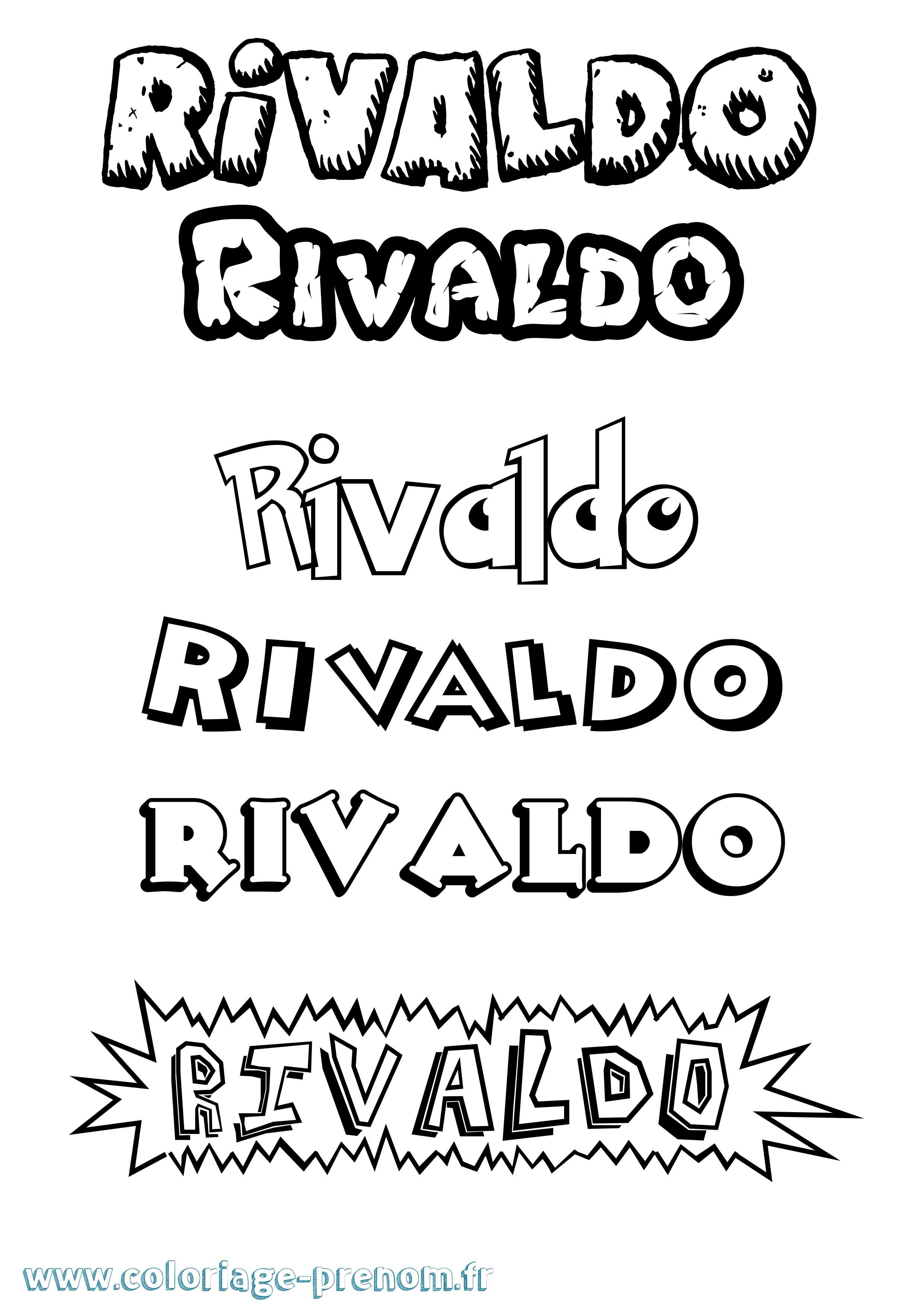 Coloriage Rivaldo Dessin Animé Coloriage prénom Rivaldo Dessin Animé