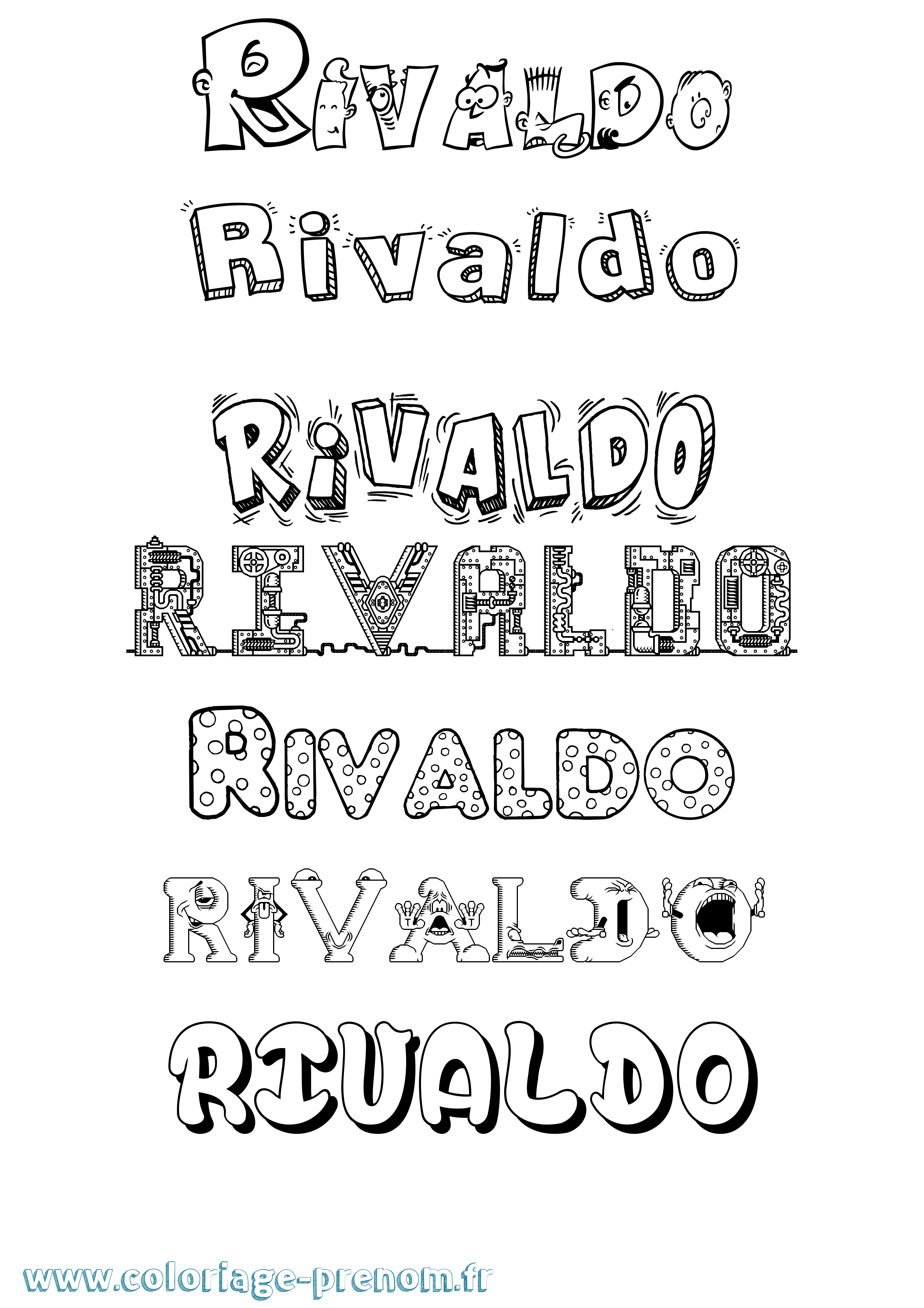Coloriage Rivaldo Fun Coloriage prénom Rivaldo Fun