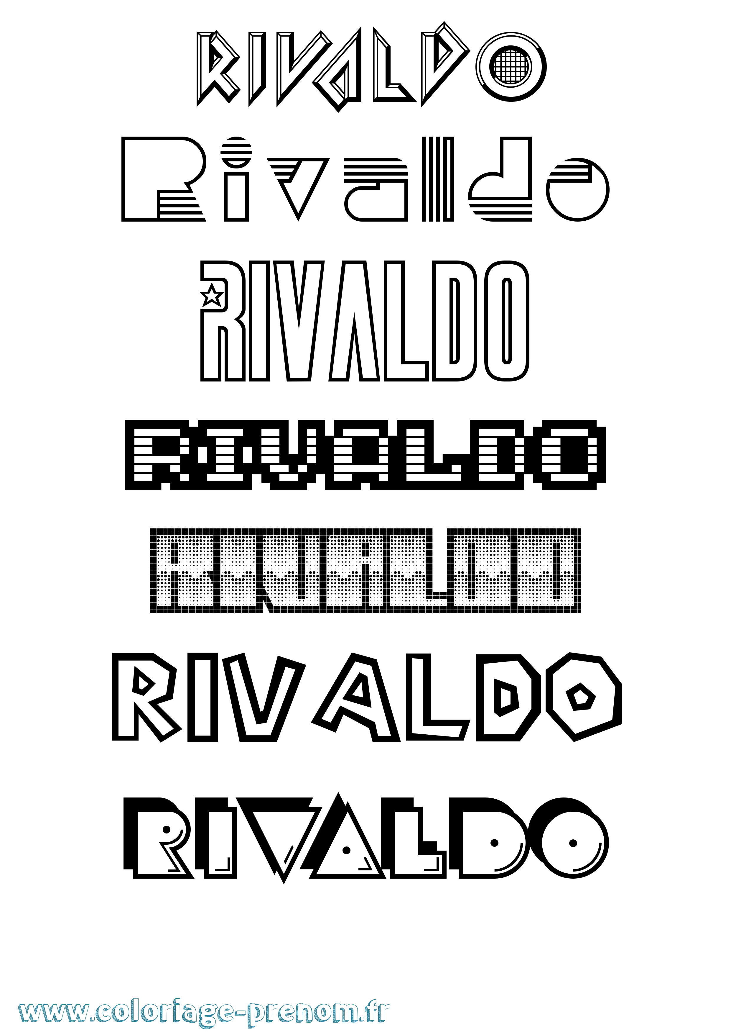 Coloriage Rivaldo Jeux Vidéos Coloriage prénom Rivaldo Jeux Vidéos