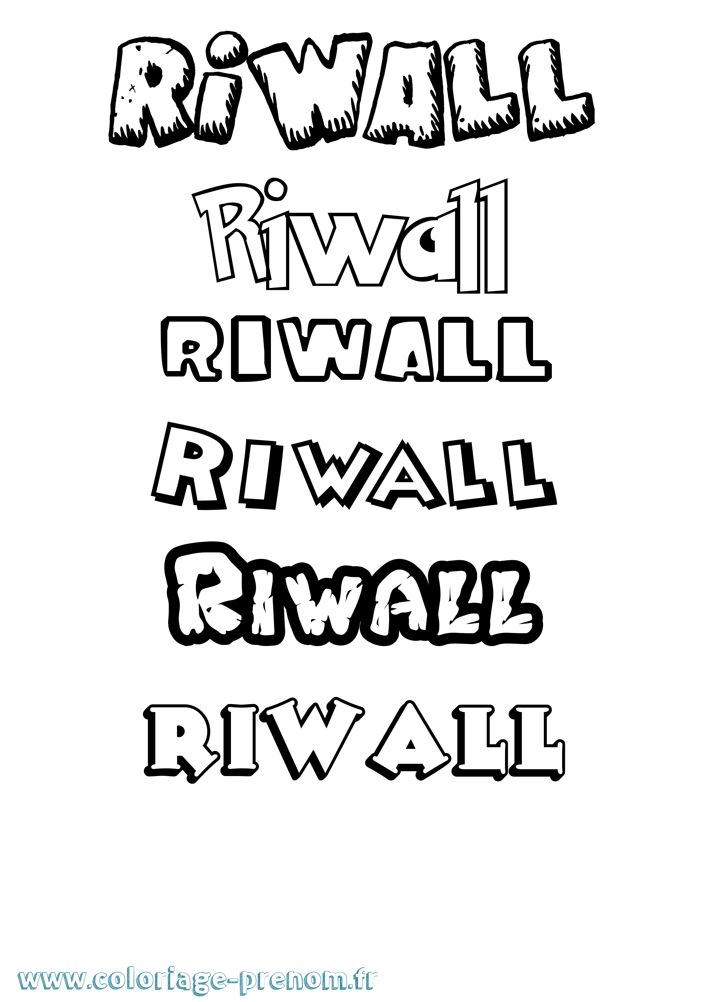 Coloriage Riwall Dessin Animé Coloriage prénom Riwall Dessin Animé