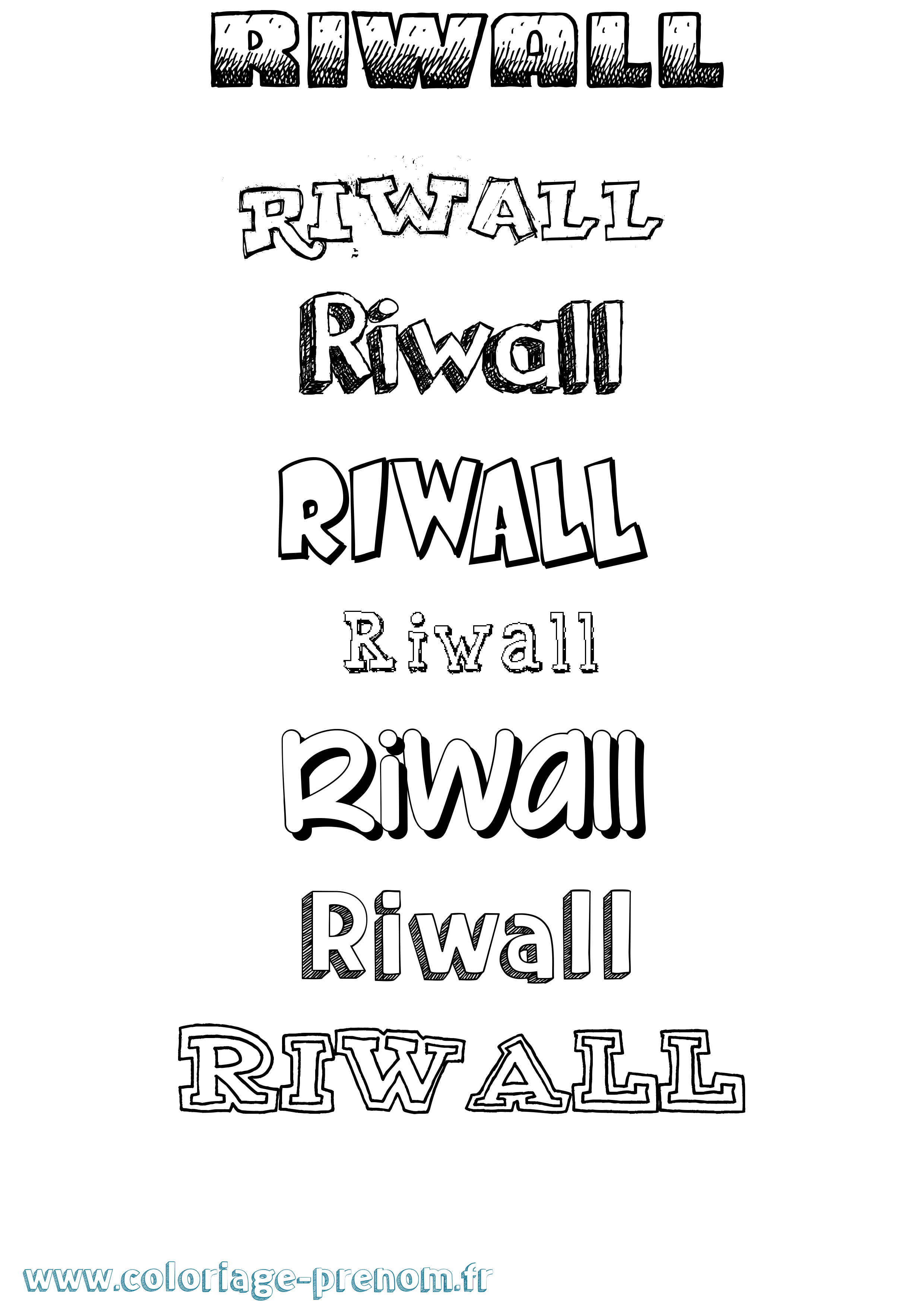 Coloriage Riwall Dessiné Coloriage prénom Riwall Dessiné