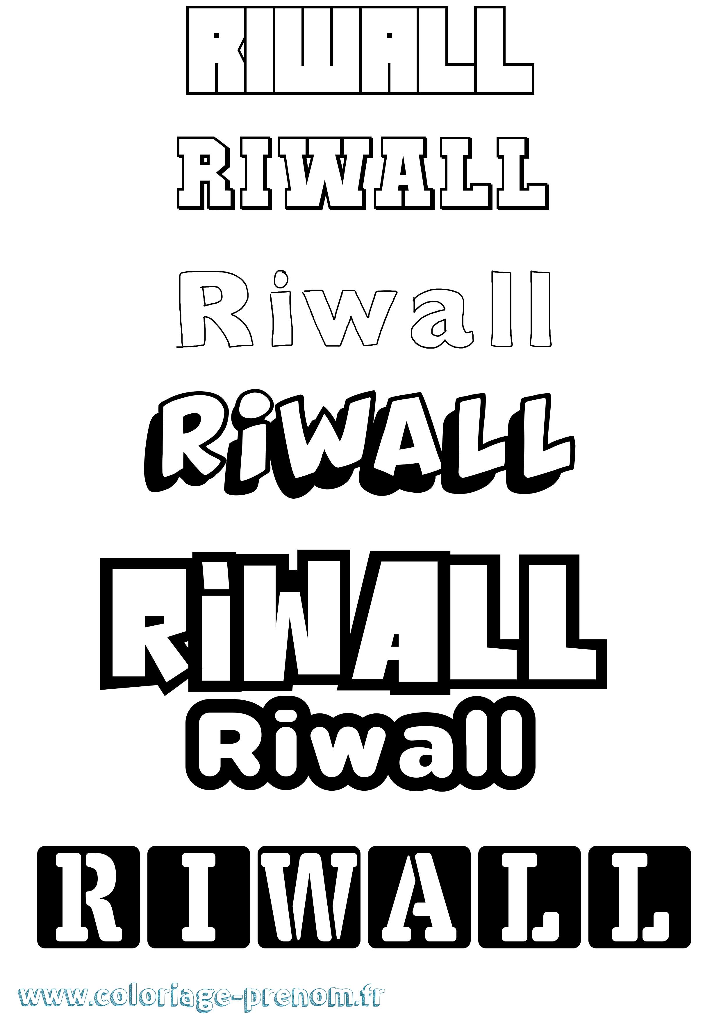 Coloriage Riwall Simple Coloriage prénom Riwall Simple