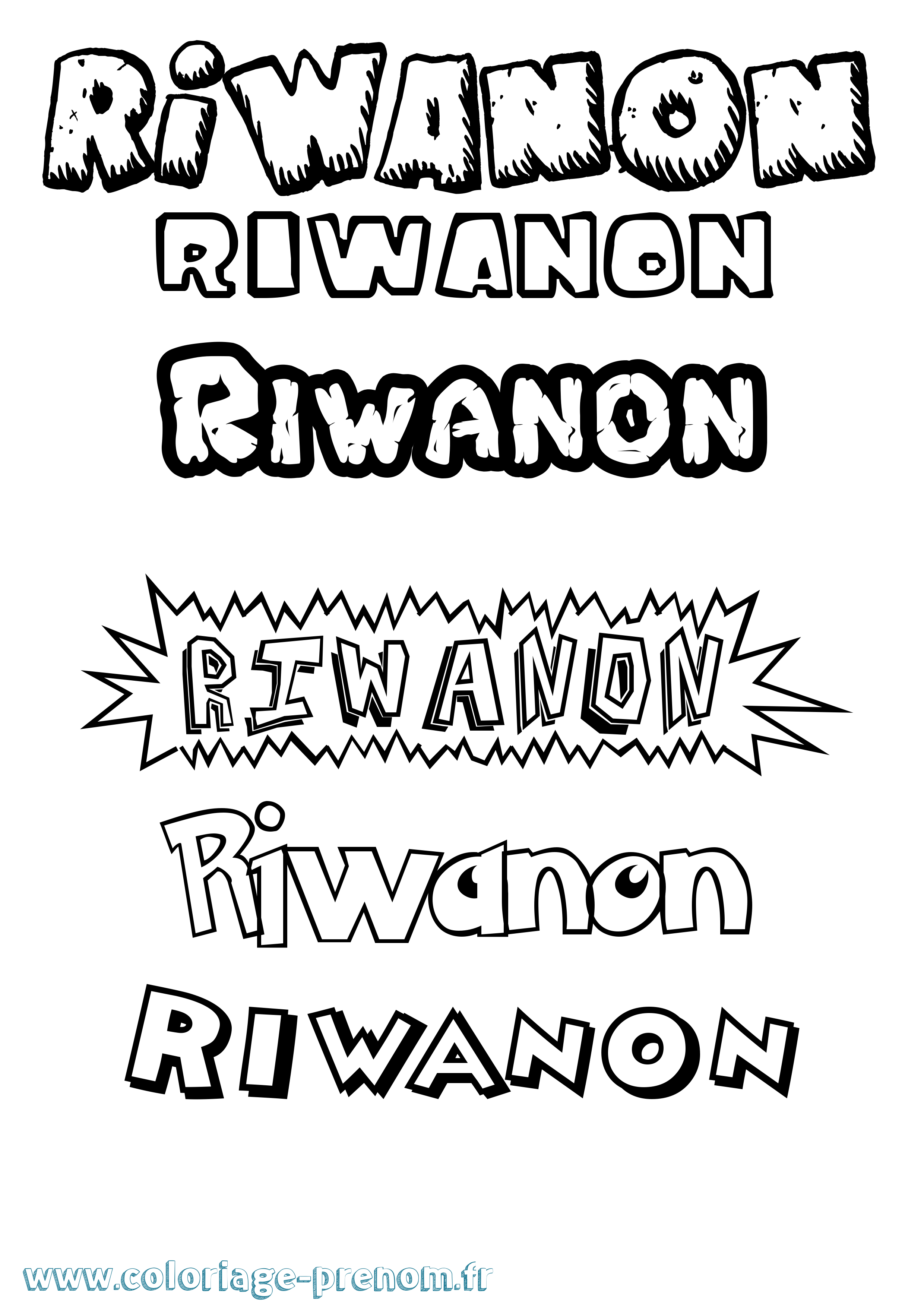 Coloriage Riwanon Dessin Animé Coloriage prénom Riwanon Dessin Animé