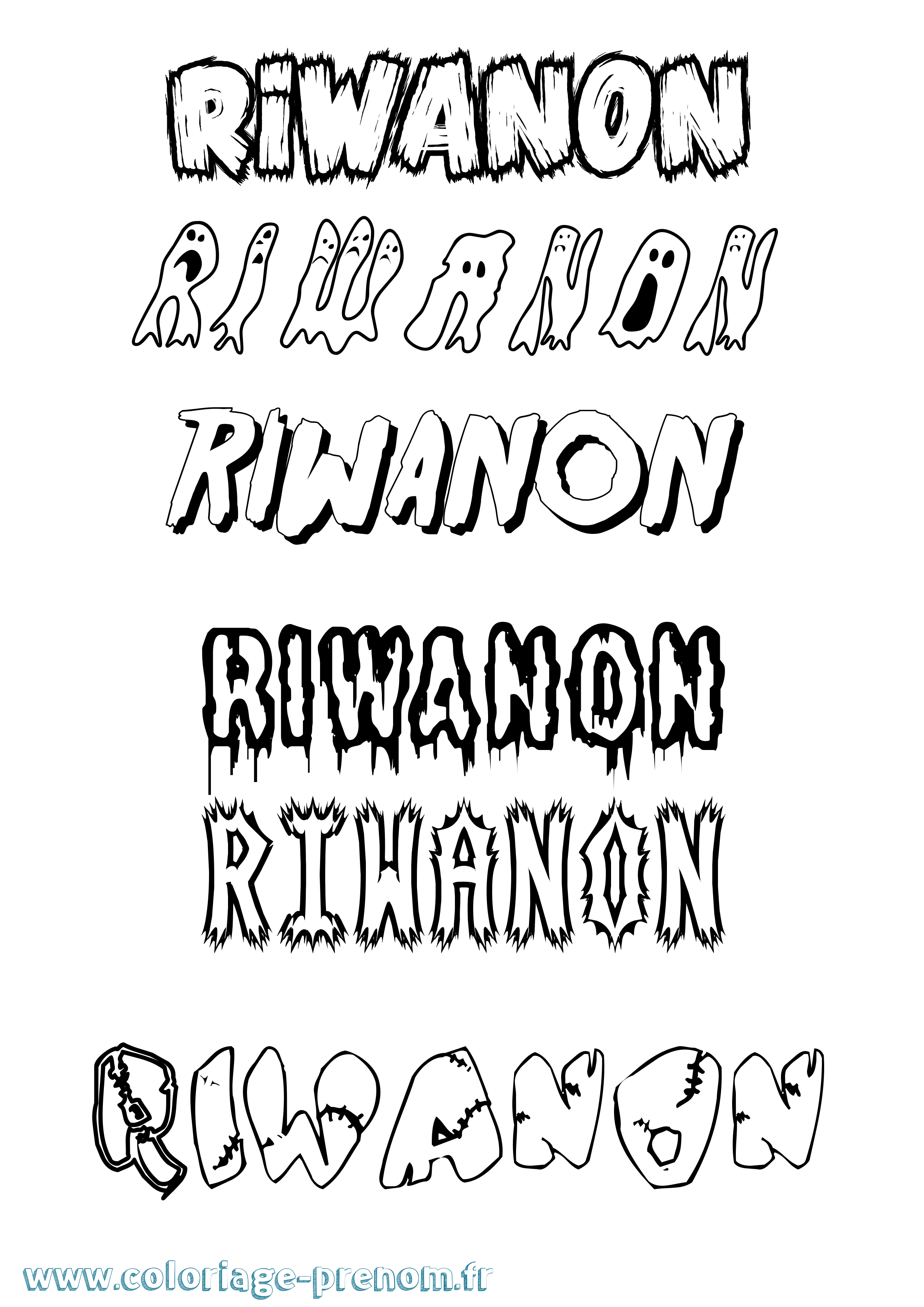 Coloriage Riwanon Frisson Coloriage prénom Riwanon Frisson