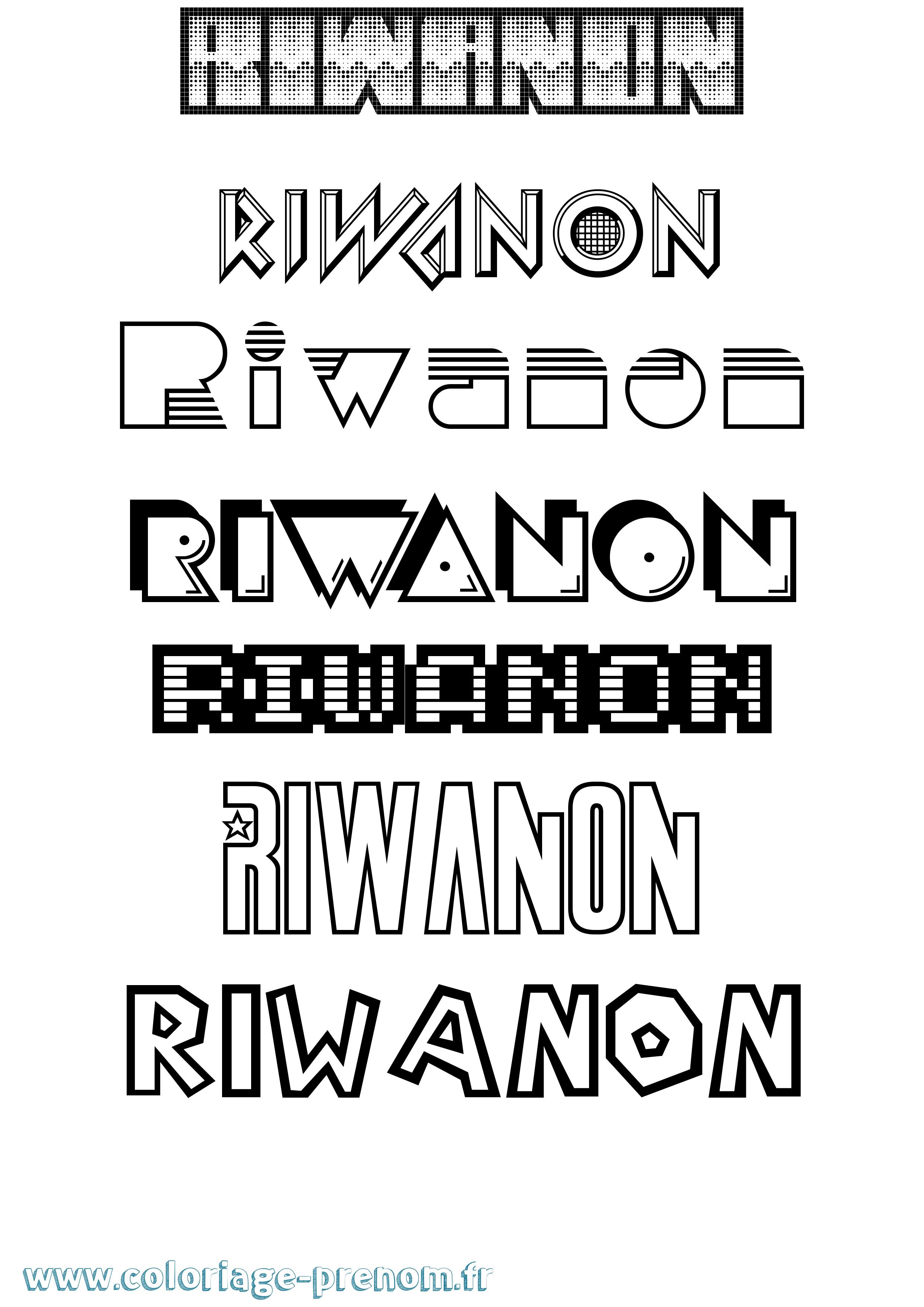 Coloriage Riwanon Jeux Vidéos Coloriage prénom Riwanon Jeux Vidéos