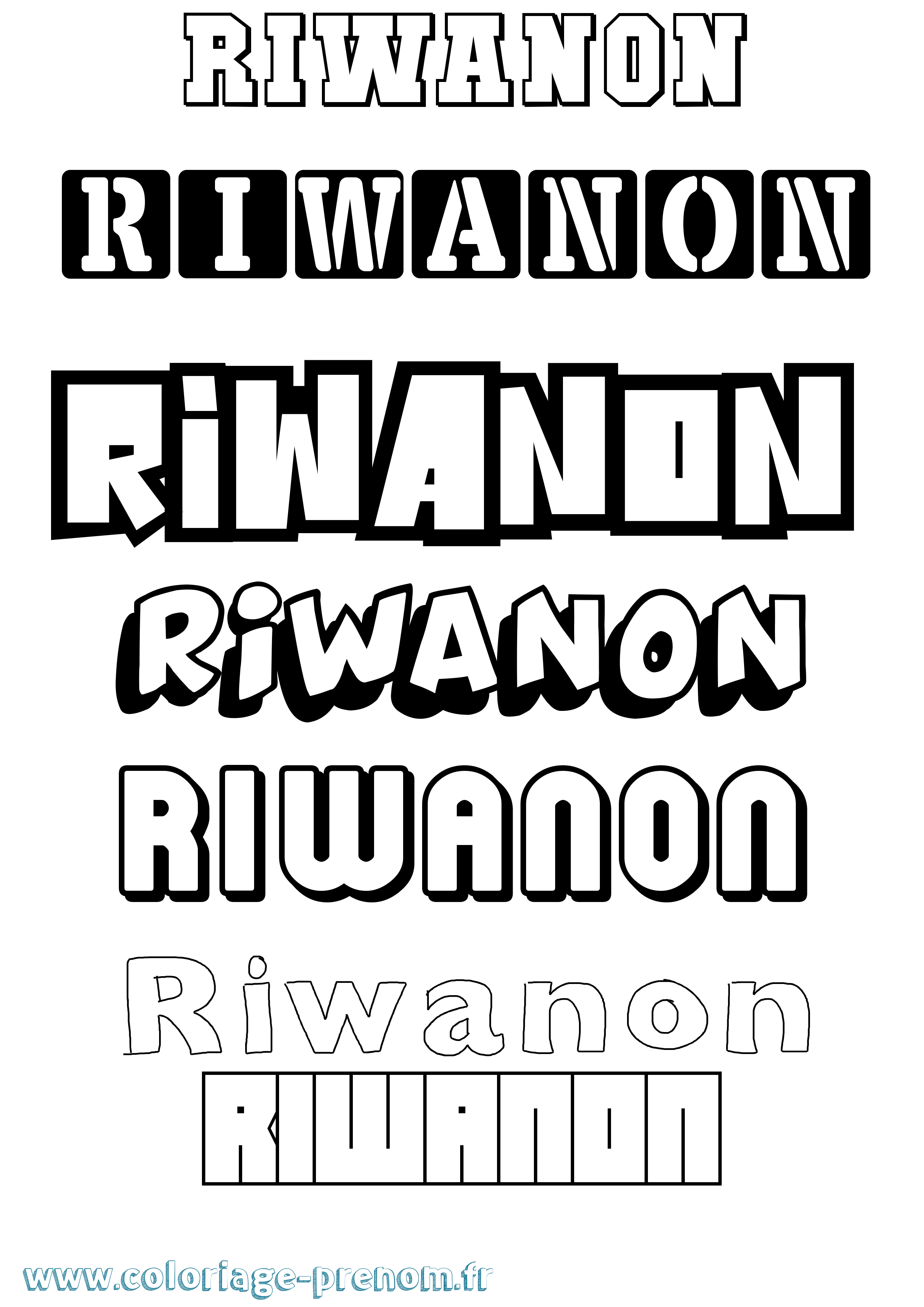 Coloriage Riwanon Simple Coloriage prénom Riwanon Simple