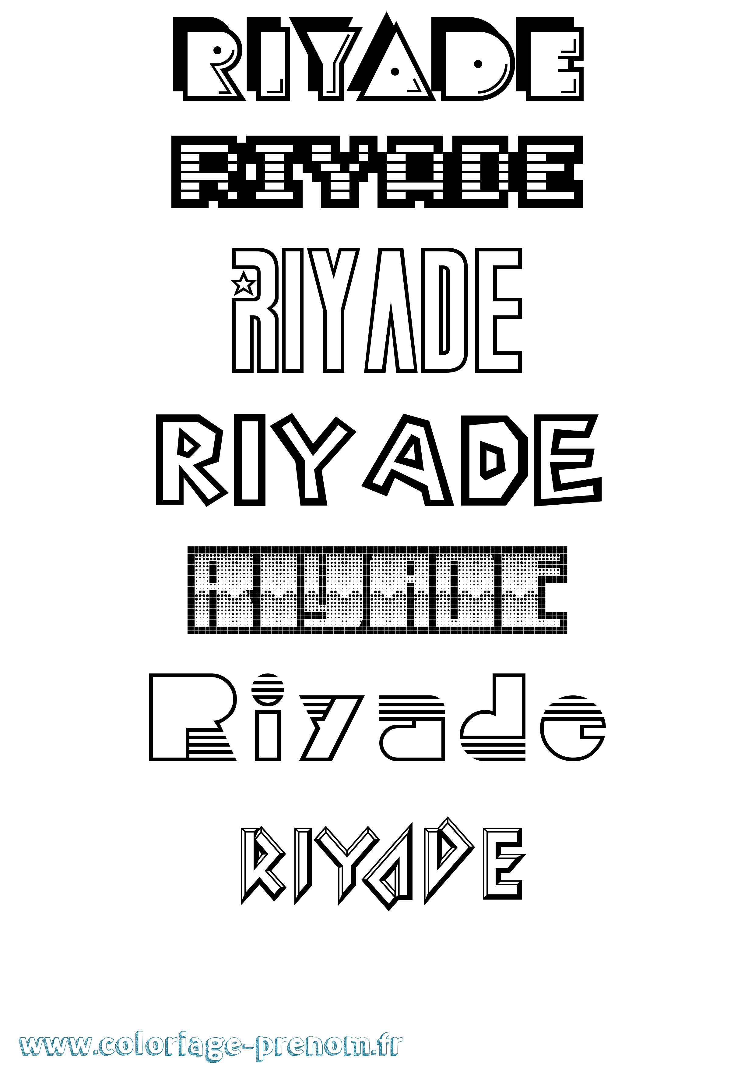 Coloriage Riyade Jeux Vidéos Coloriage prénom Riyade Jeux Vidéos