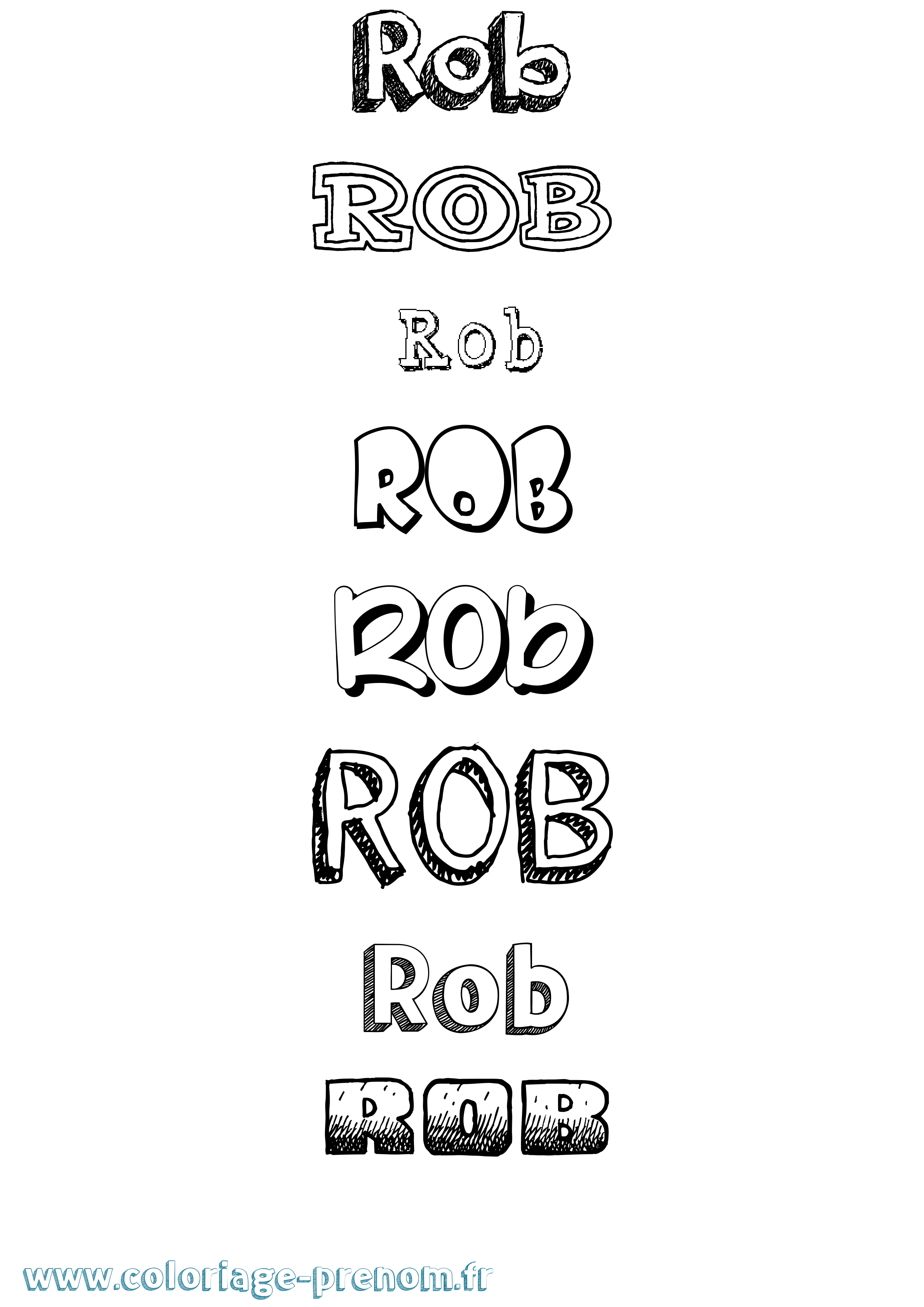 Coloriage Rob Dessiné Coloriage prénom Rob Dessiné