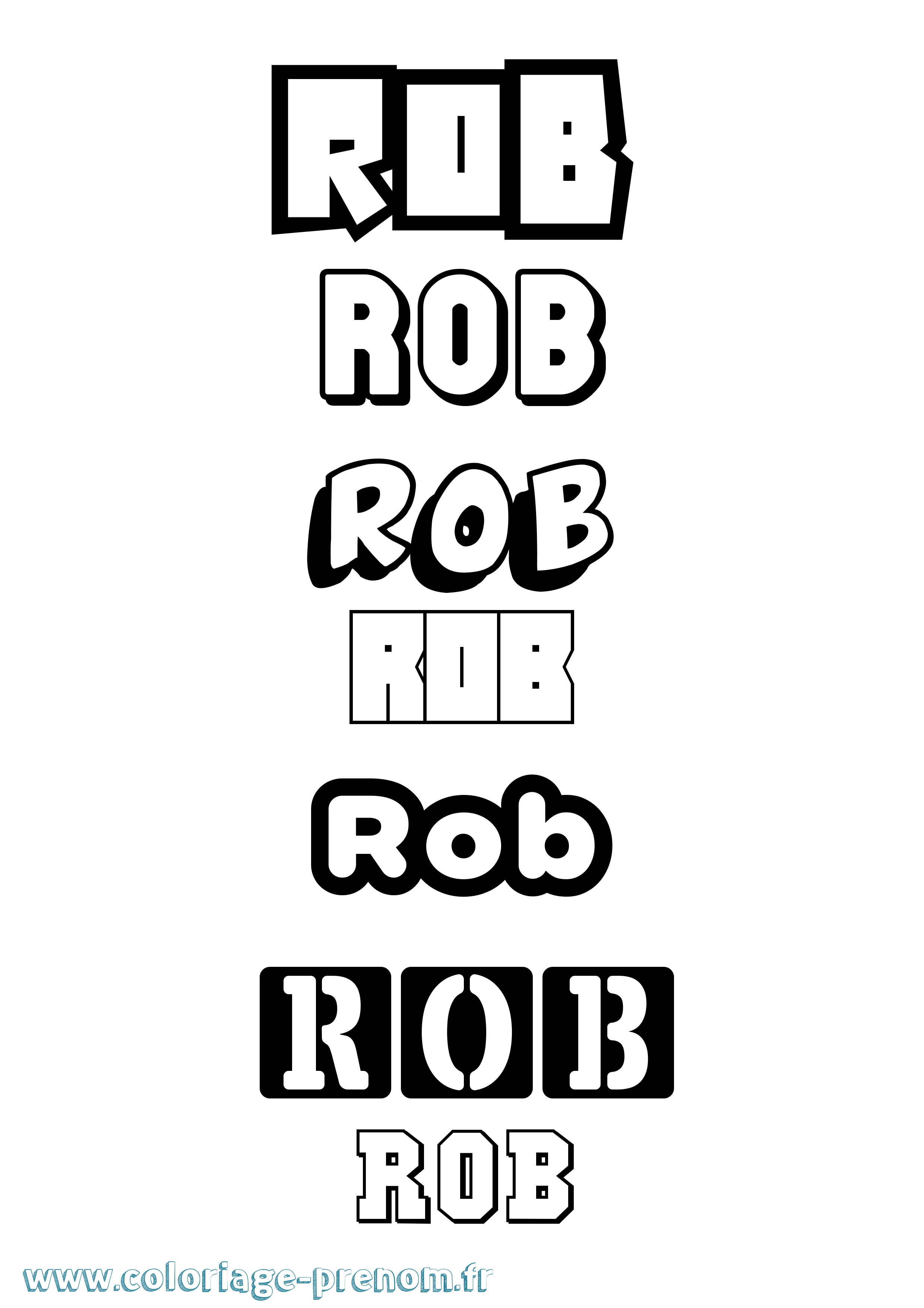 Coloriage Rob Simple Coloriage prénom Rob Simple