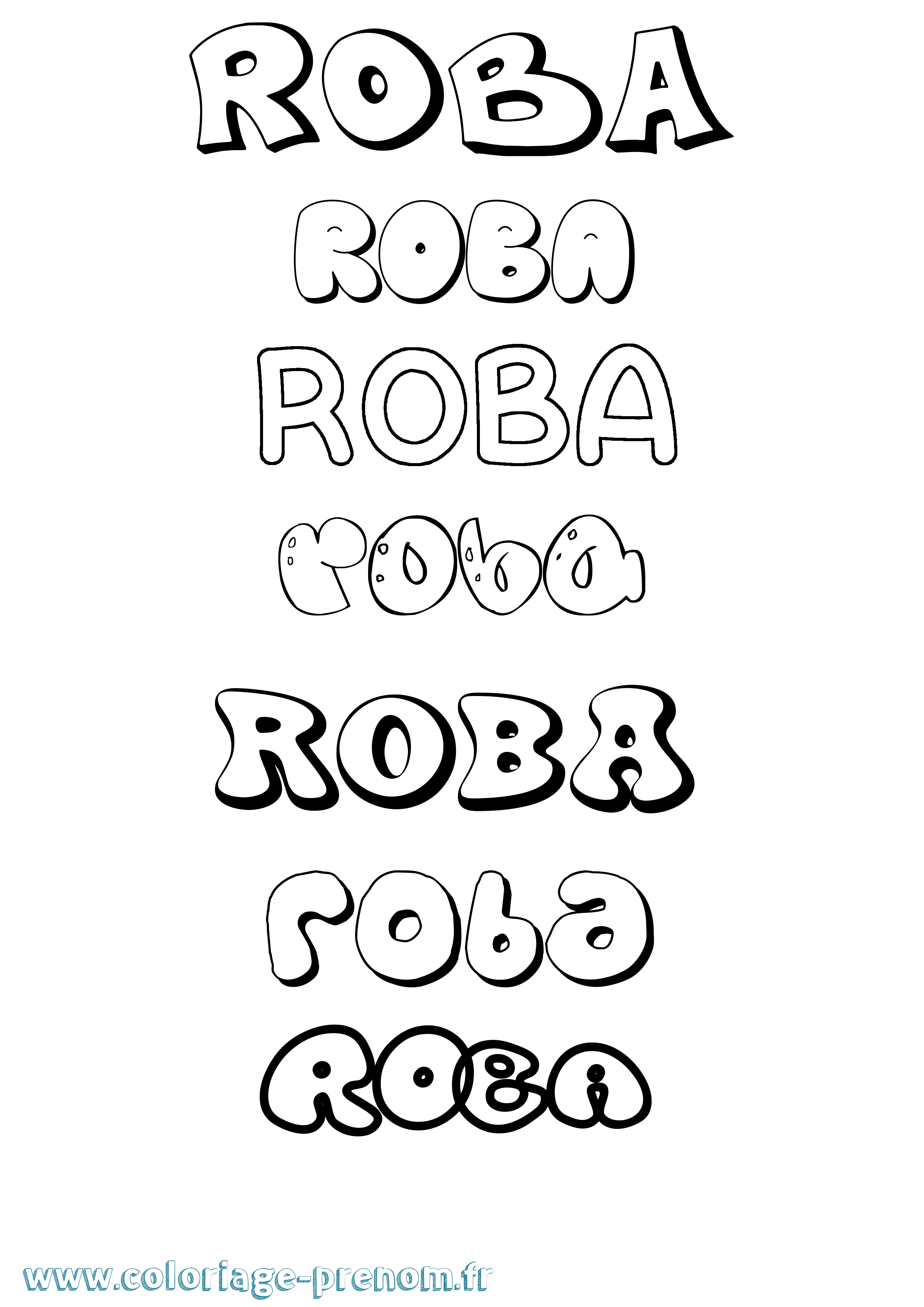 Coloriage Roba Bubble Coloriage prénom Roba Bubble