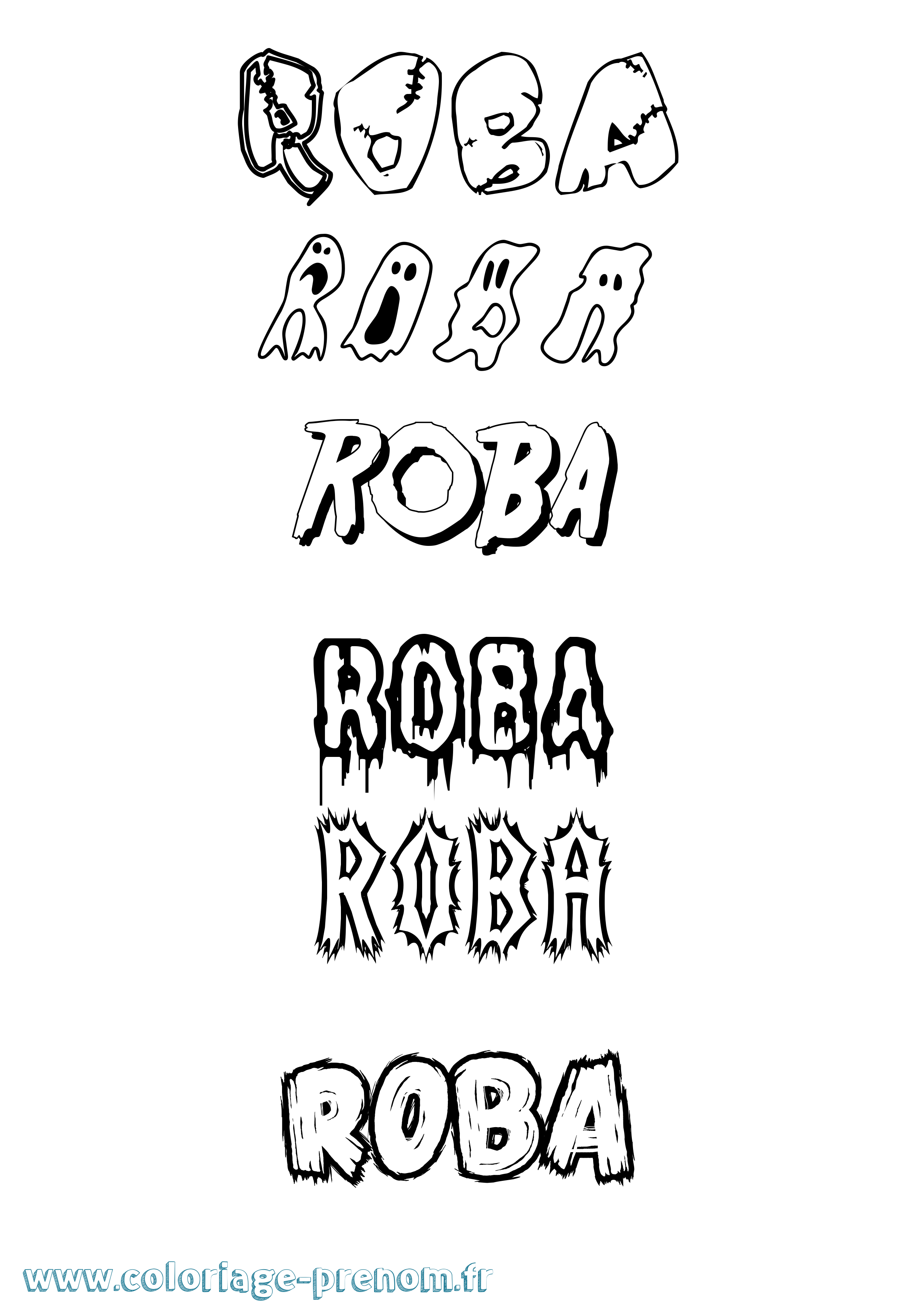 Coloriage Roba Frisson Coloriage prénom Roba Frisson