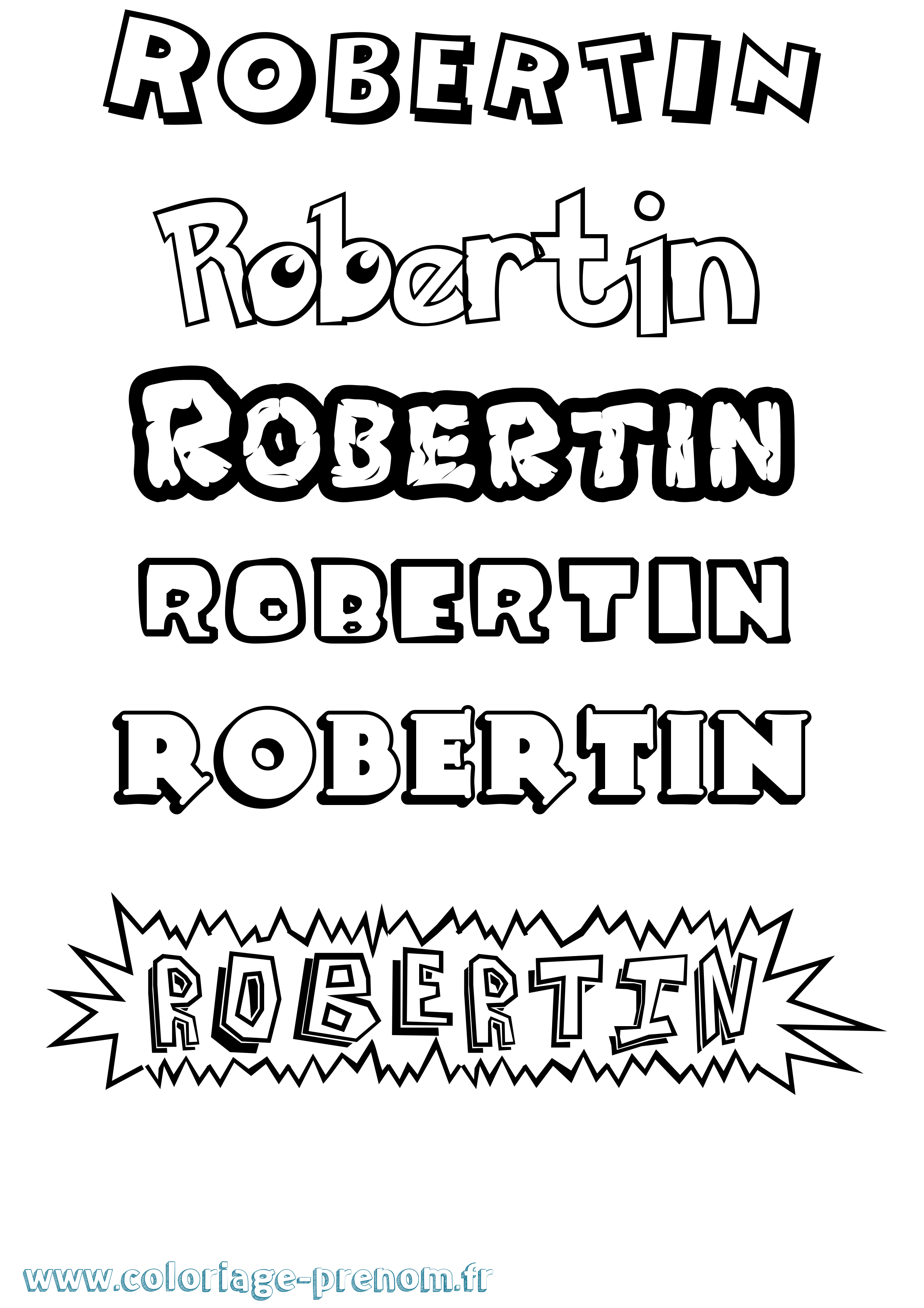 Coloriage Robertin Dessin Animé Coloriage prénom Robertin Dessin Animé