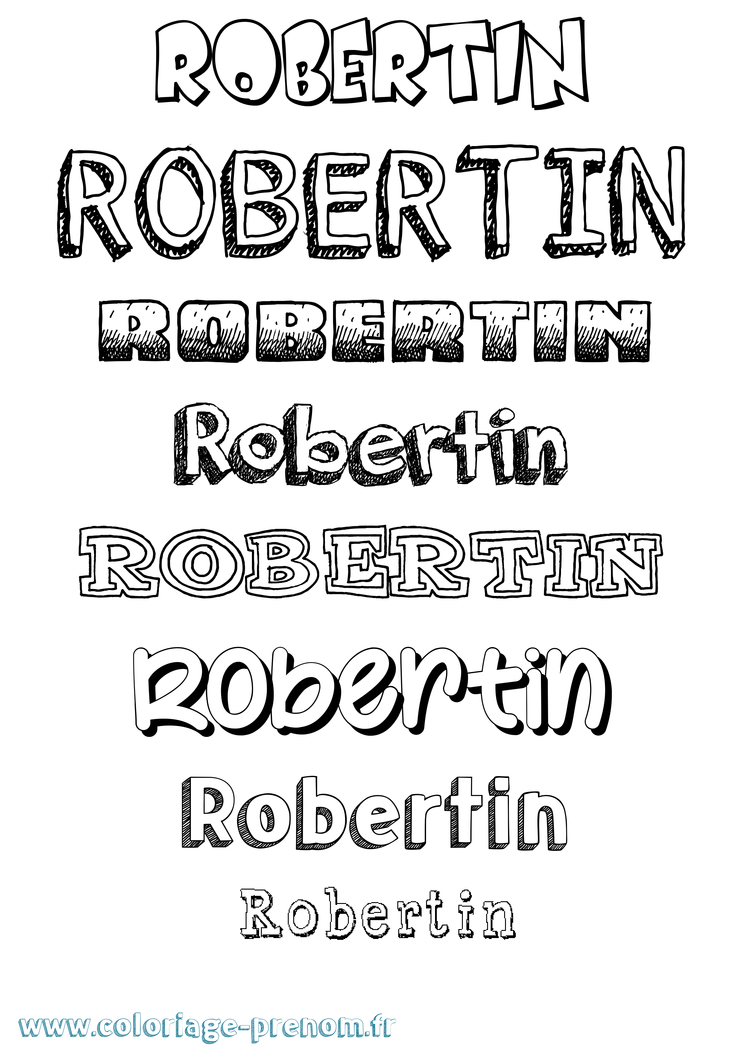 Coloriage Robertin Dessiné Coloriage prénom Robertin Dessiné