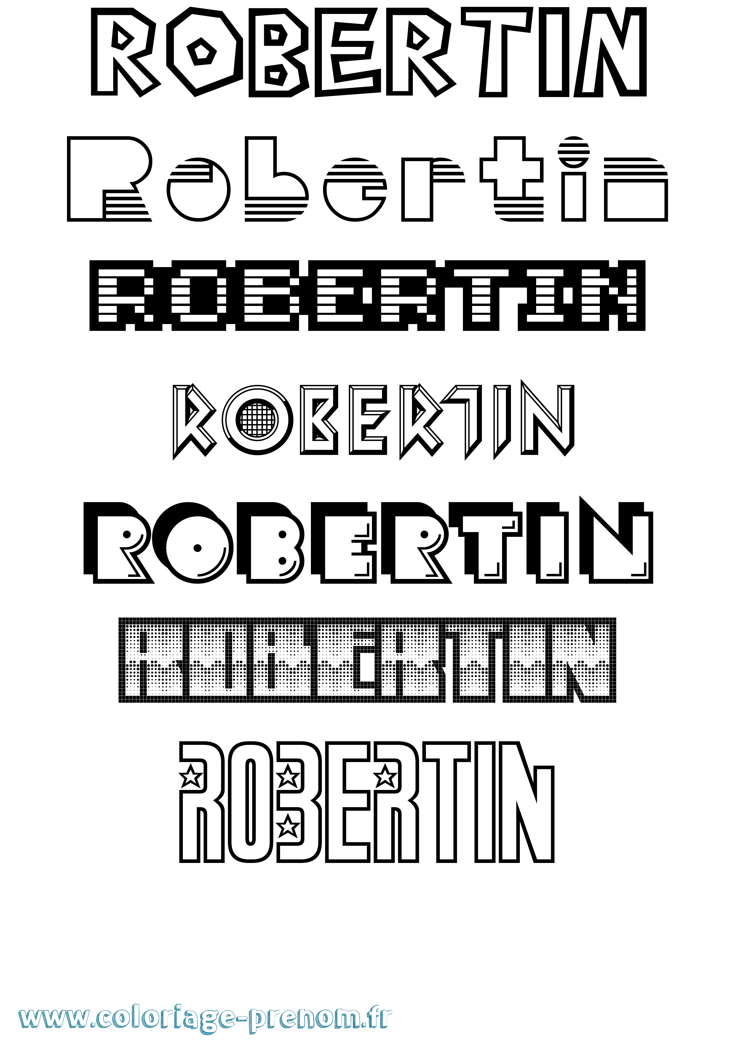 Coloriage Robertin Jeux Vidéos Coloriage prénom Robertin Jeux Vidéos