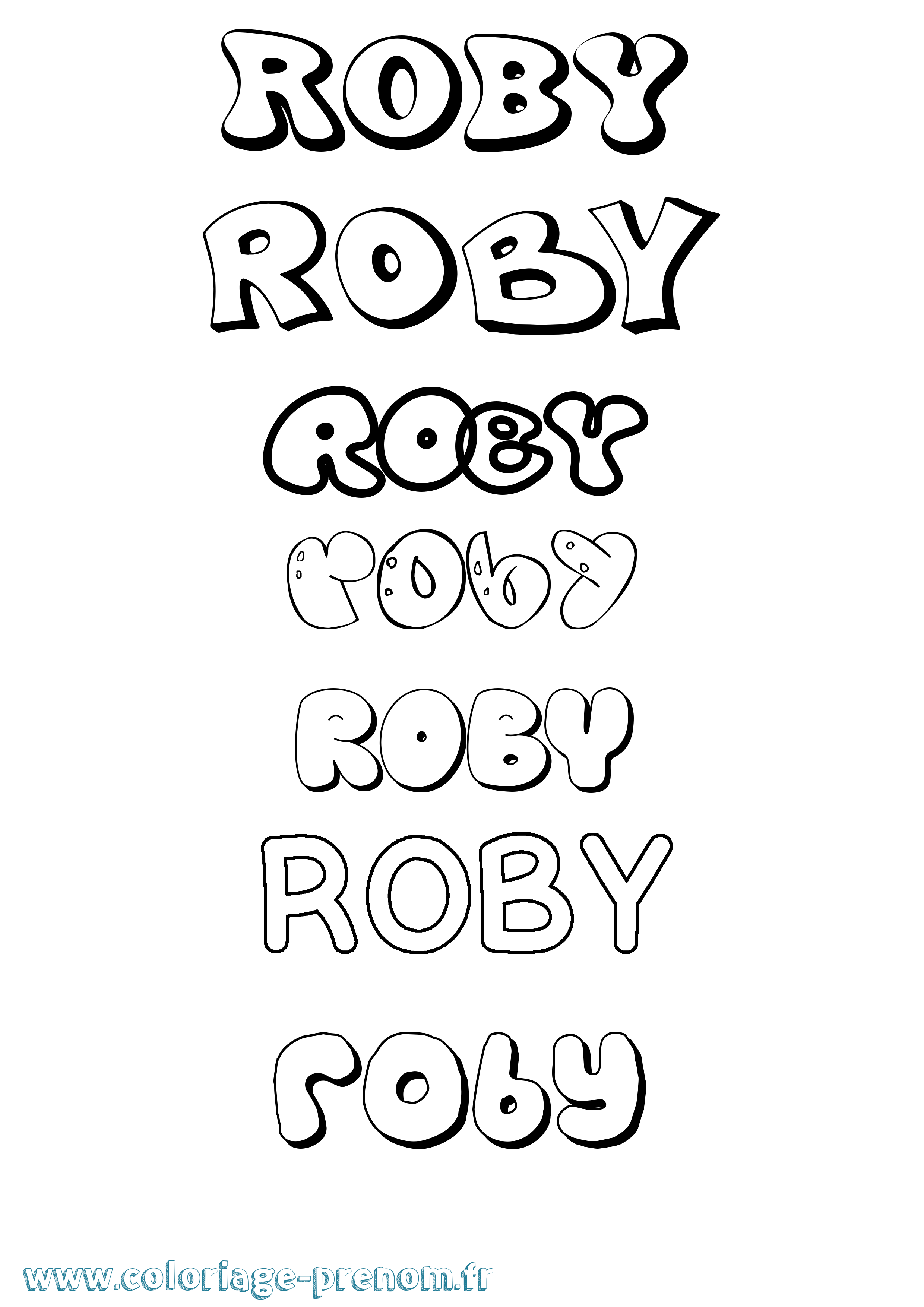 Coloriage Roby Bubble Coloriage prénom Roby Bubble