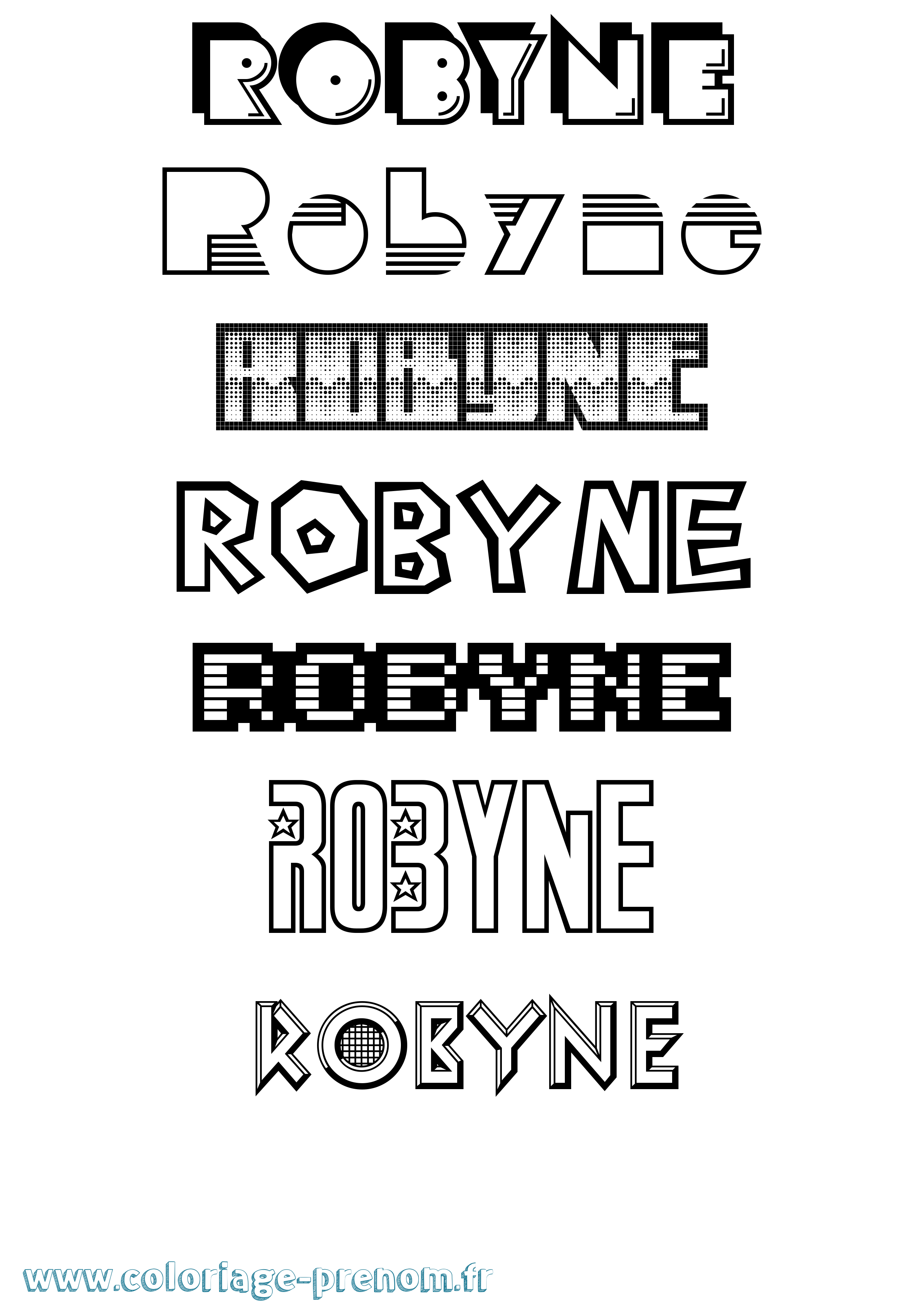 Coloriage Robyne Jeux Vidéos Coloriage prénom Robyne Jeux Vidéos