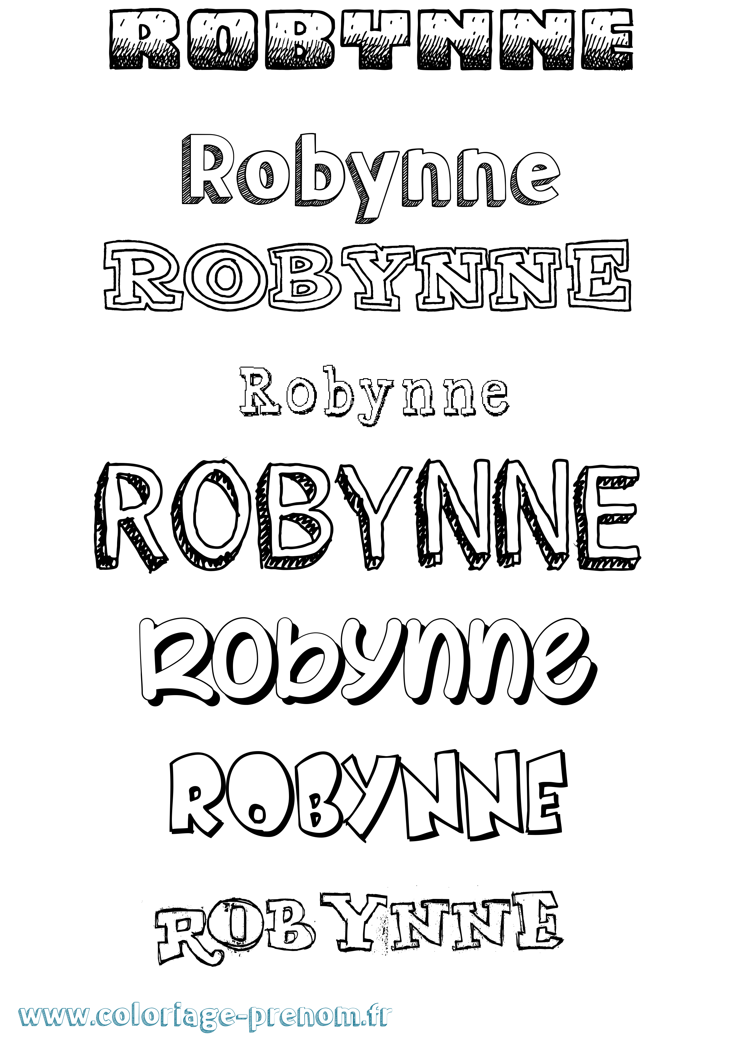 Coloriage Robynne Dessiné Coloriage prénom Robynne Dessiné
