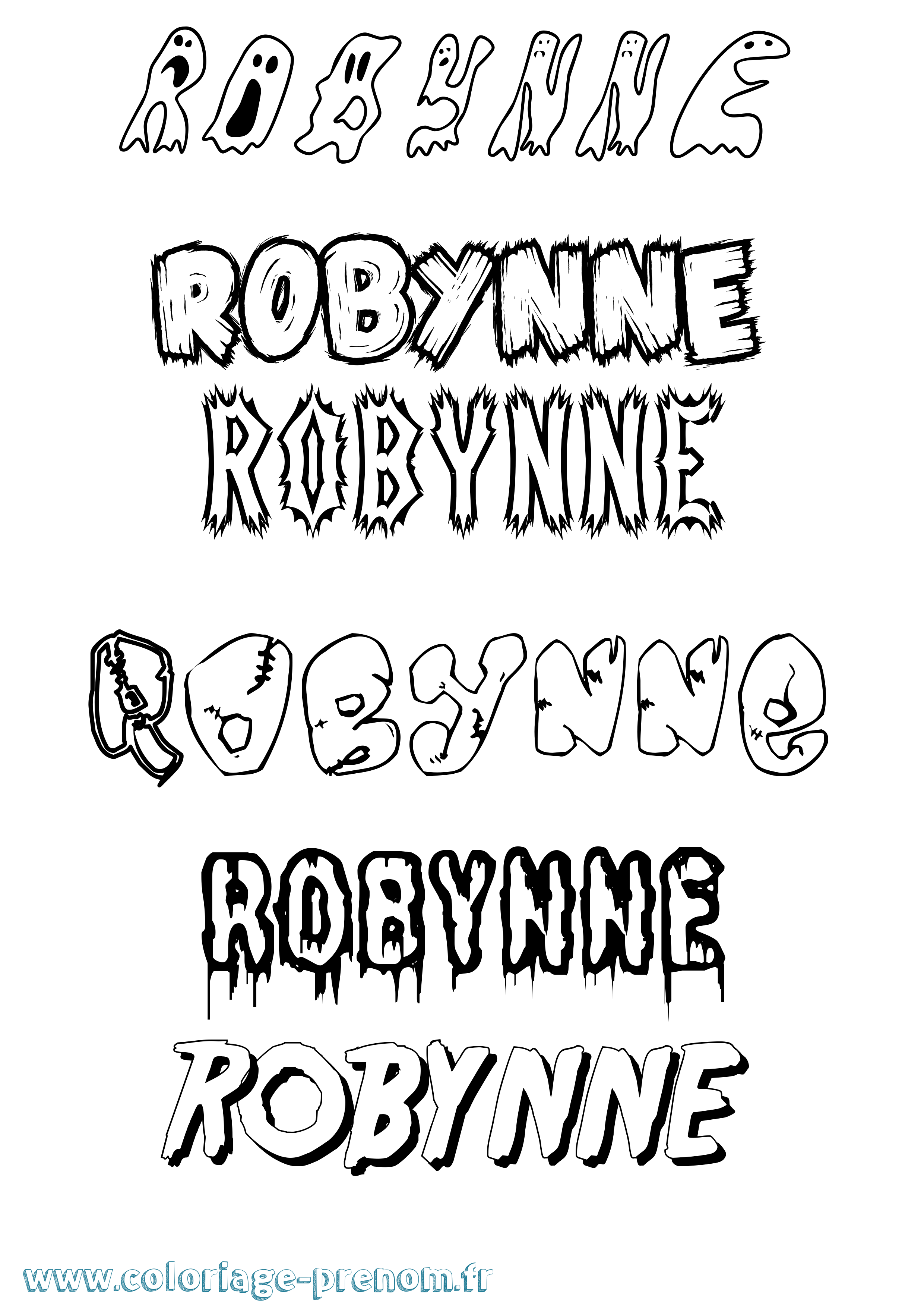 Coloriage Robynne Frisson Coloriage prénom Robynne Frisson