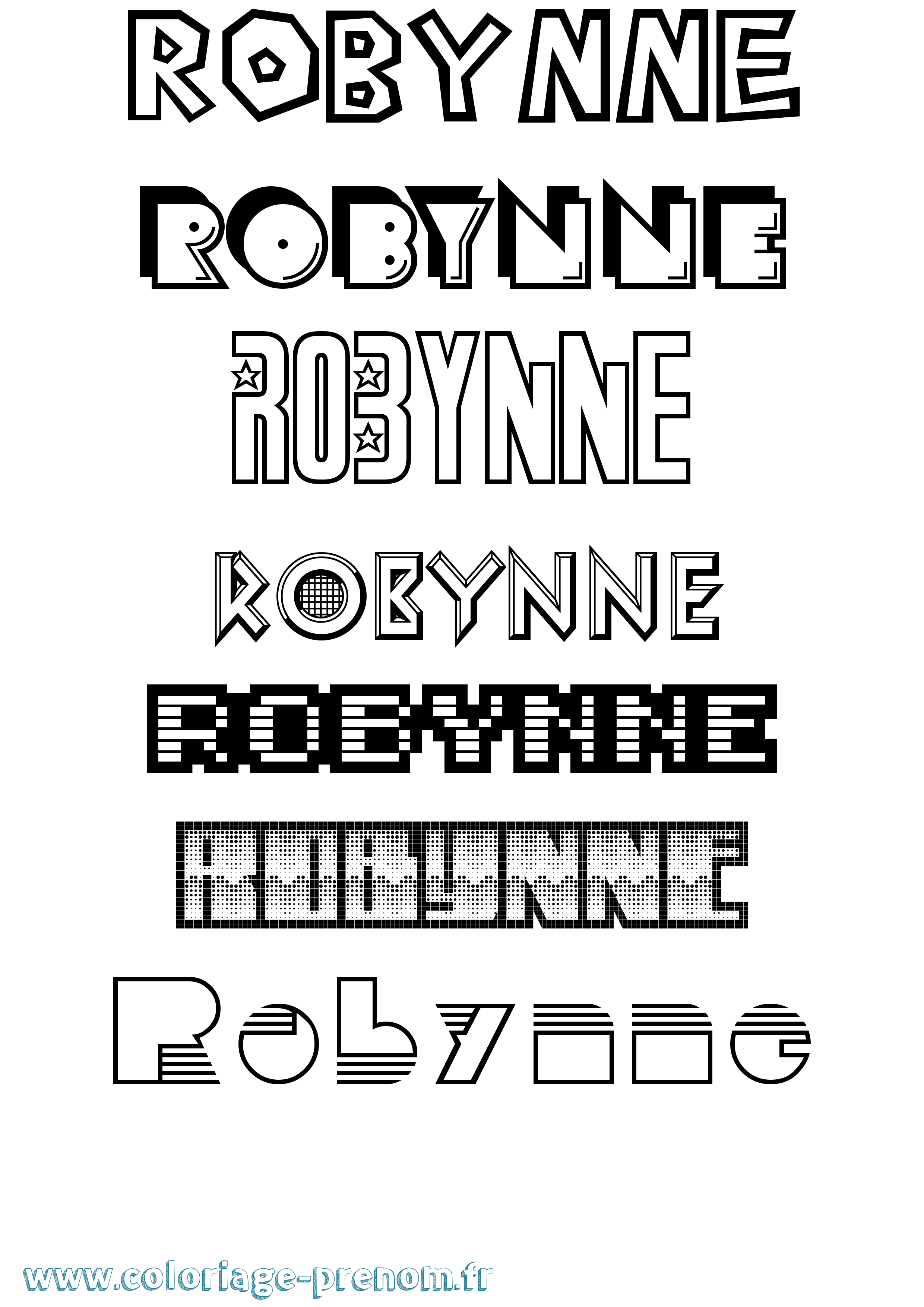 Coloriage Robynne Jeux Vidéos Coloriage prénom Robynne Jeux Vidéos