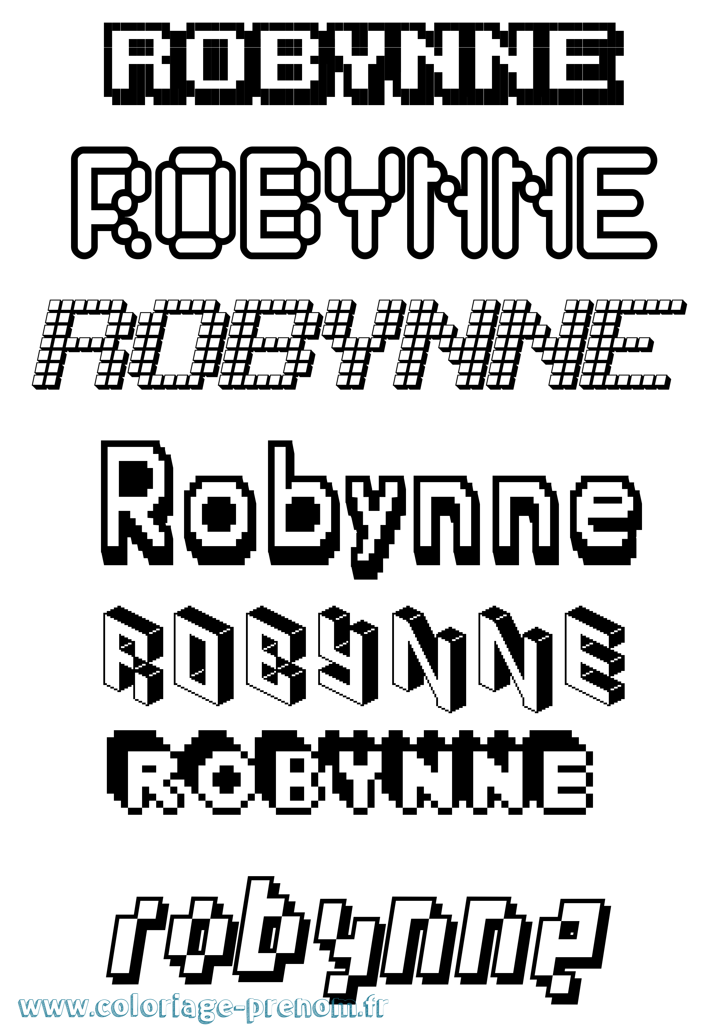 Coloriage Robynne Pixel Coloriage prénom Robynne Pixel
