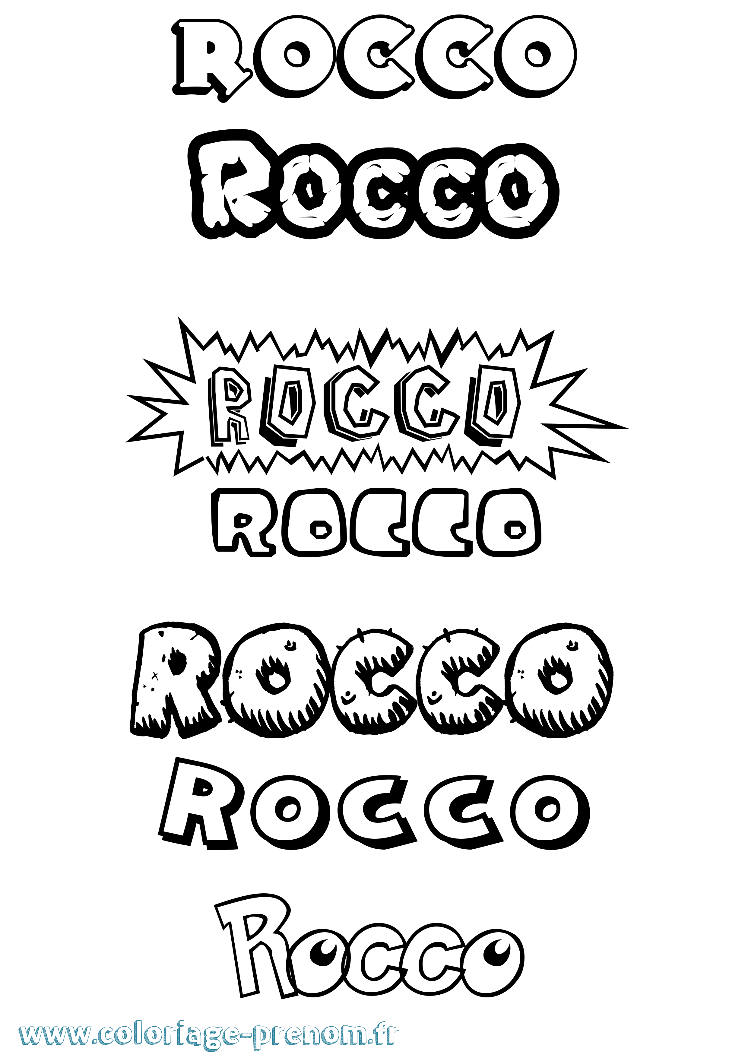 Coloriage Rocco Dessin Animé Coloriage prénom Rocco Dessin Animé