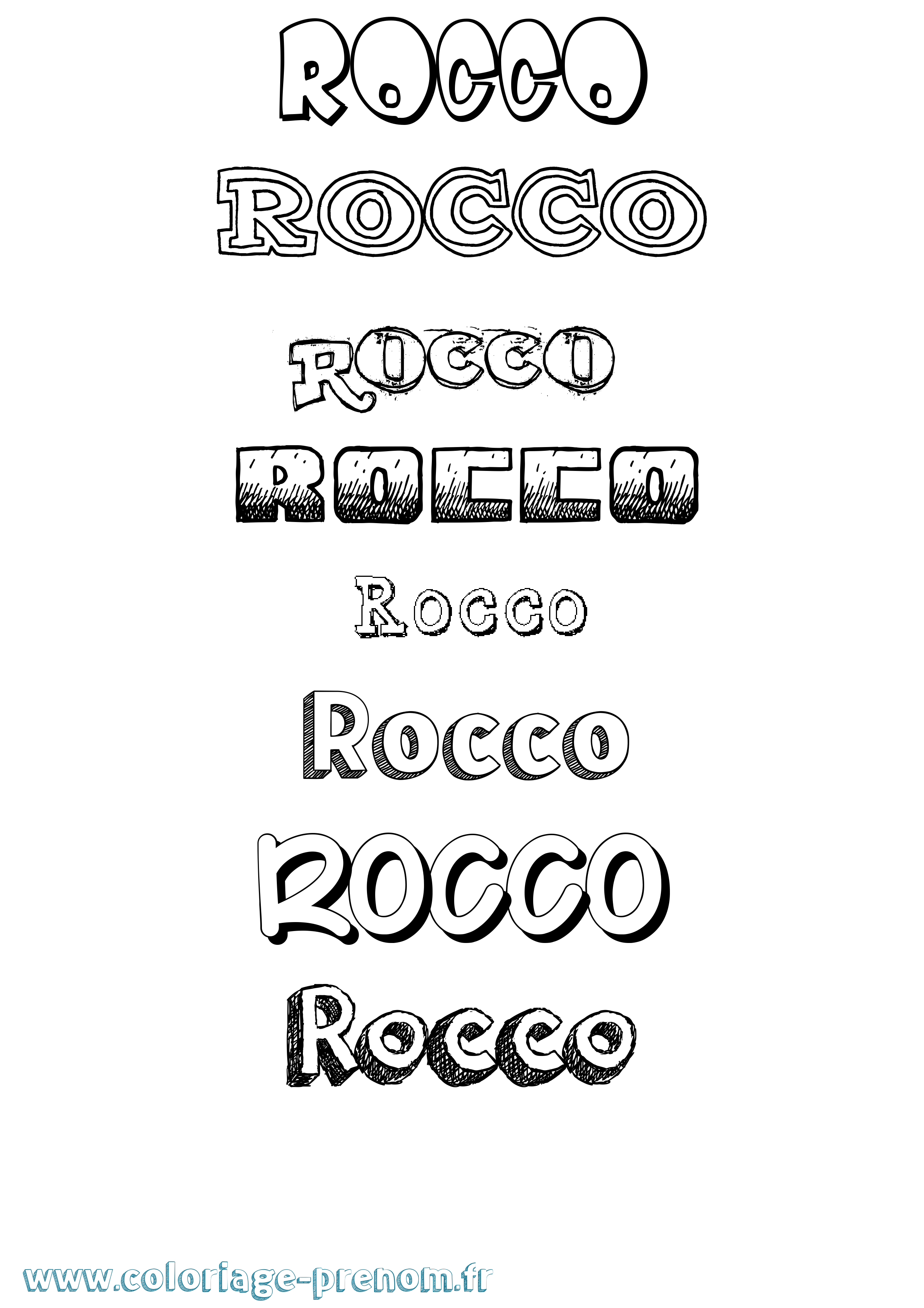 Coloriage Rocco Dessiné Coloriage prénom Rocco Dessiné