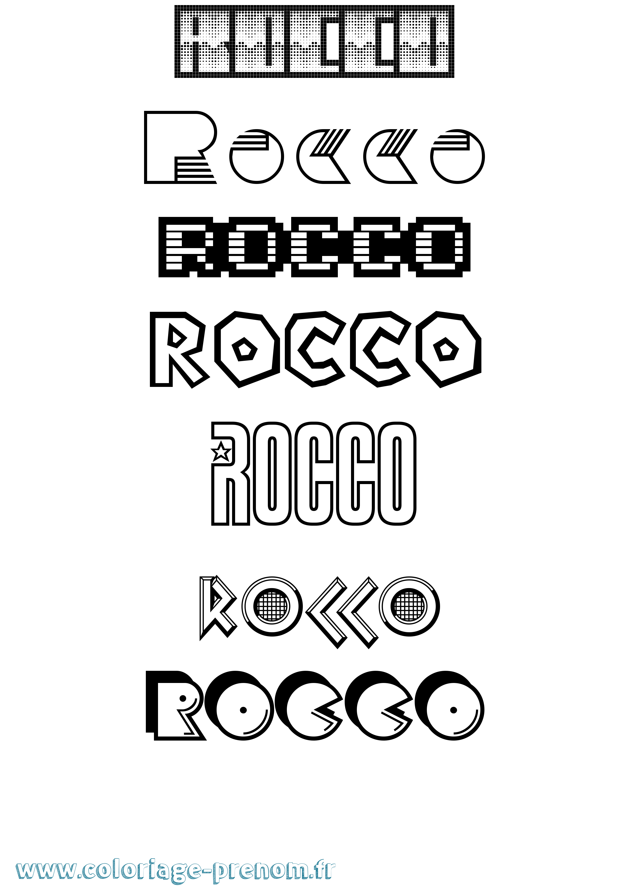 Coloriage Rocco Jeux Vidéos Coloriage prénom Rocco Jeux Vidéos