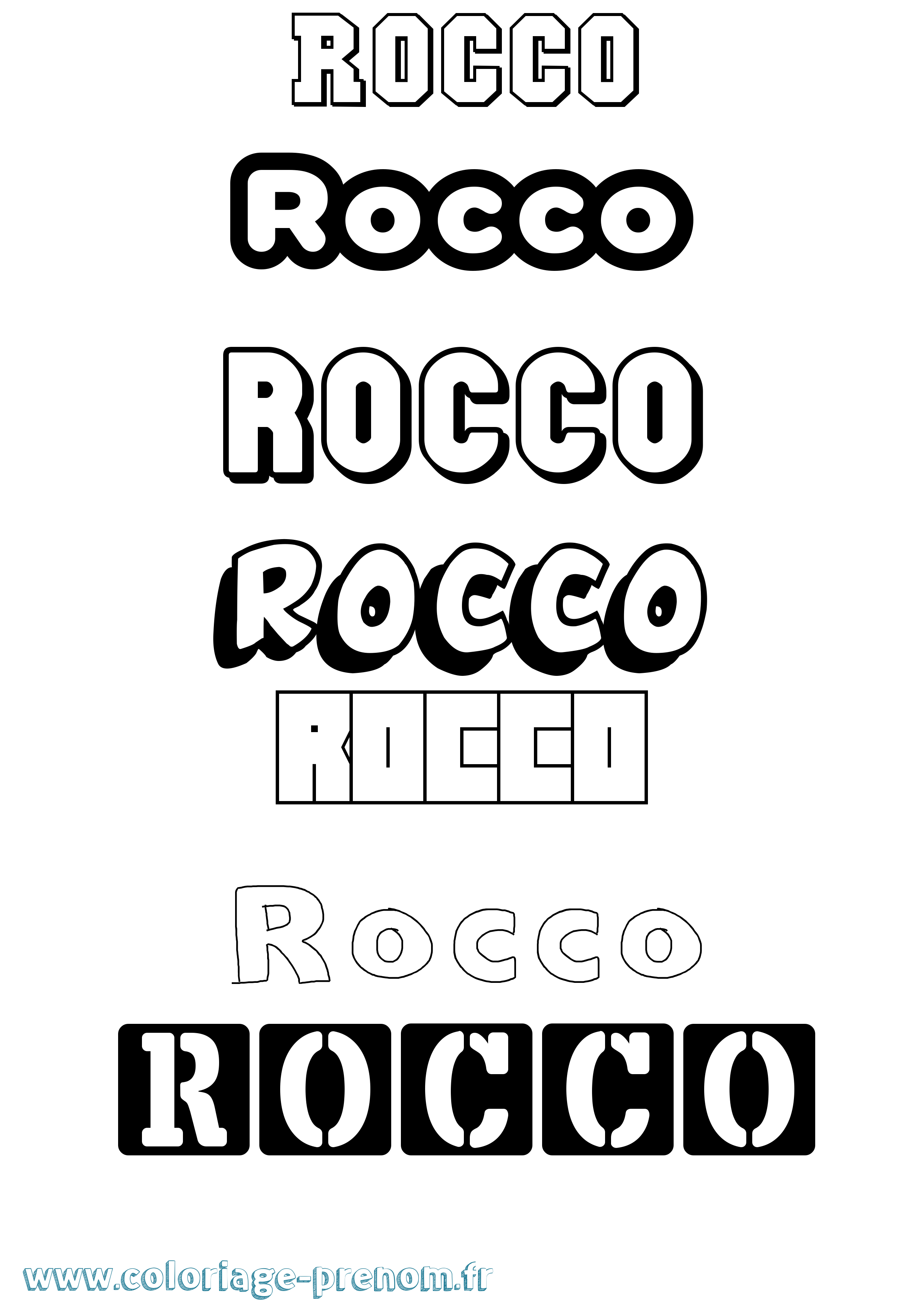 Coloriage Rocco Simple Coloriage prénom Rocco Simple