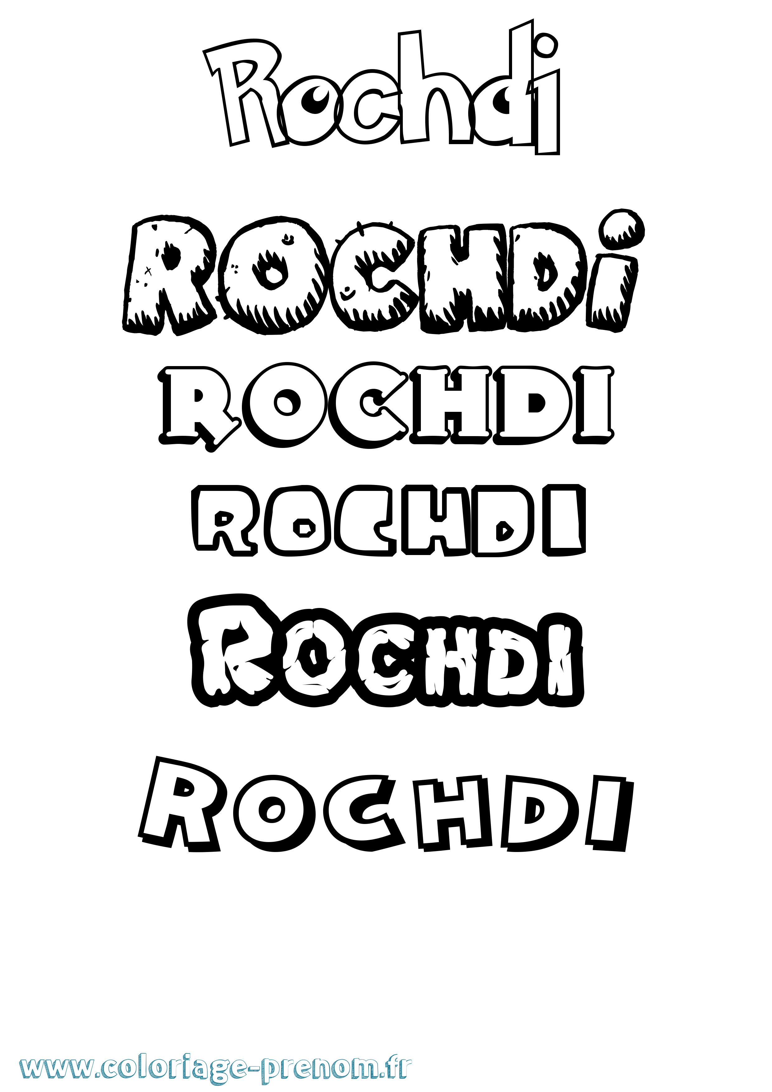 Coloriage Rochdi Dessin Animé Coloriage prénom Rochdi Dessin Animé