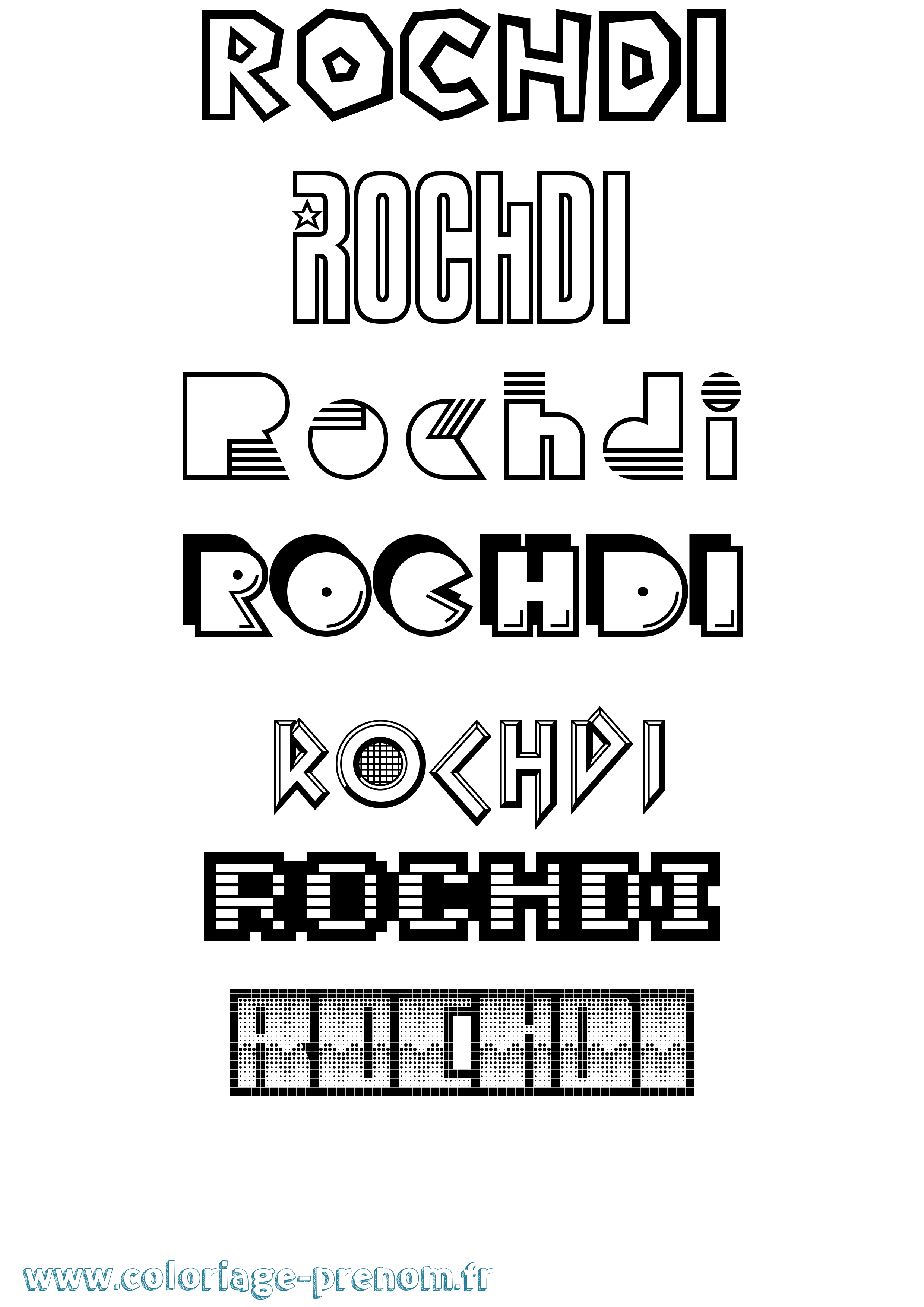 Coloriage Rochdi Jeux Vidéos Coloriage prénom Rochdi Jeux Vidéos