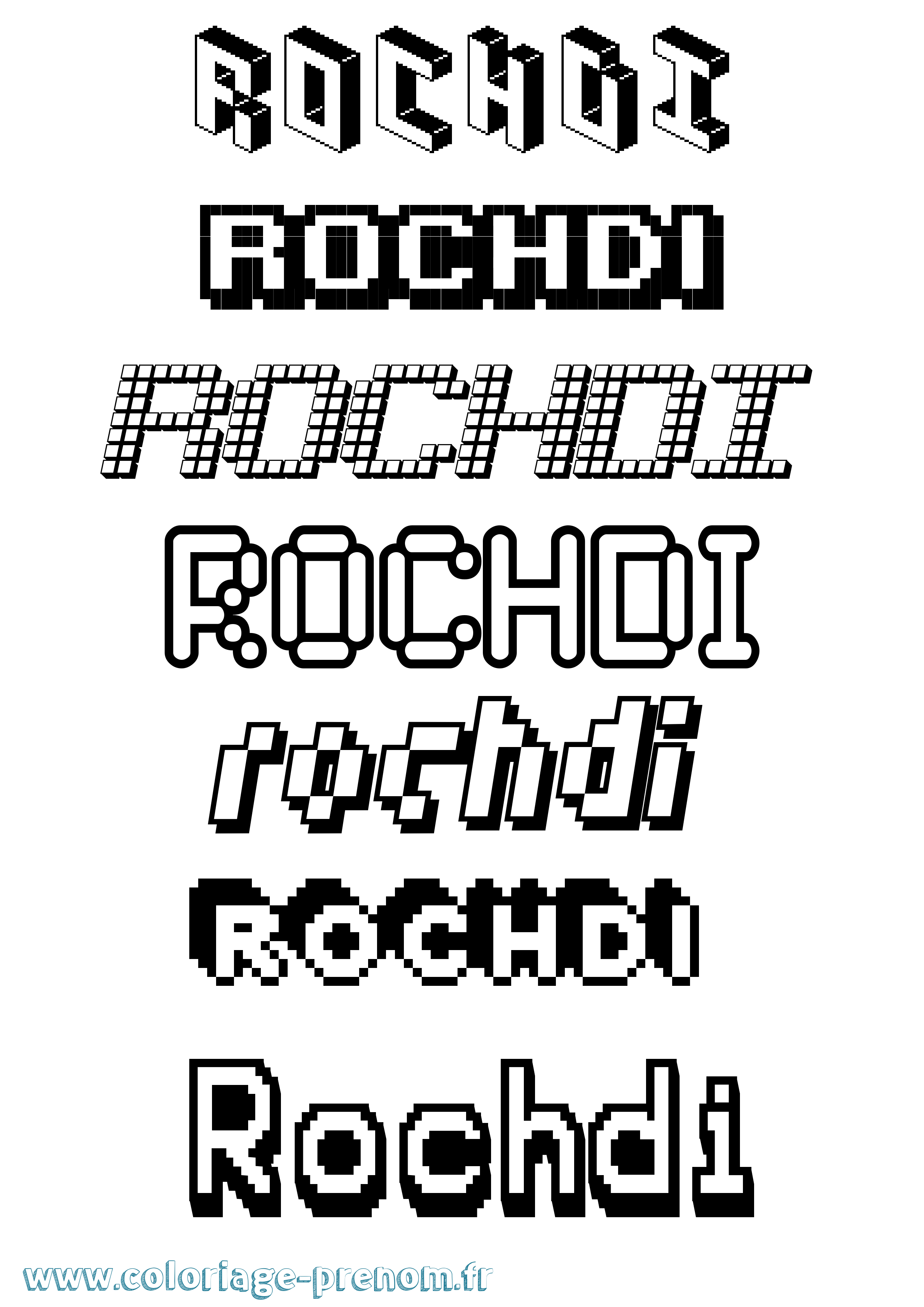 Coloriage Rochdi Pixel Coloriage prénom Rochdi Pixel